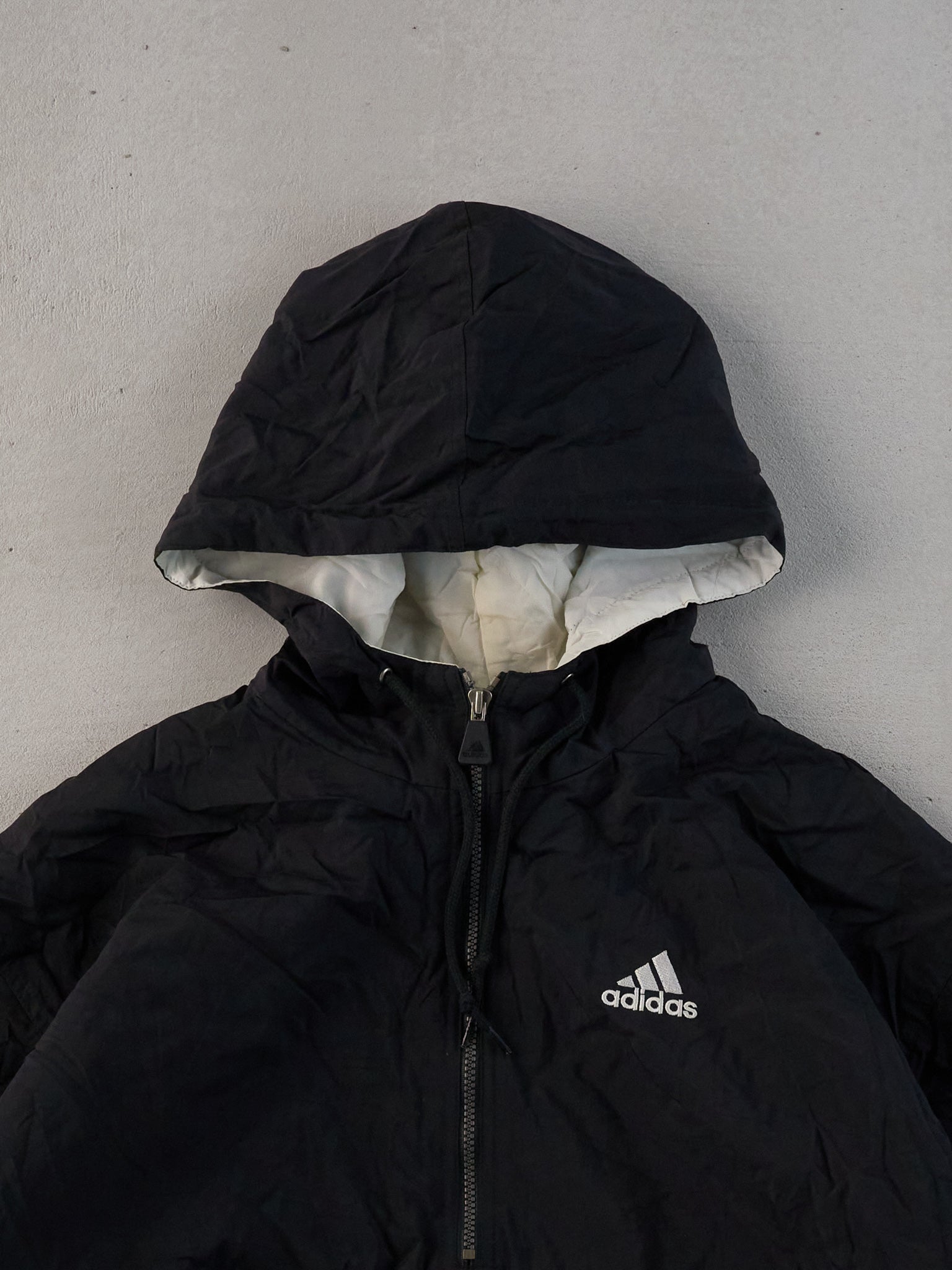 Vintage 90s Black Adidas 1/4 Zip Windbreaker Jacket (XL)