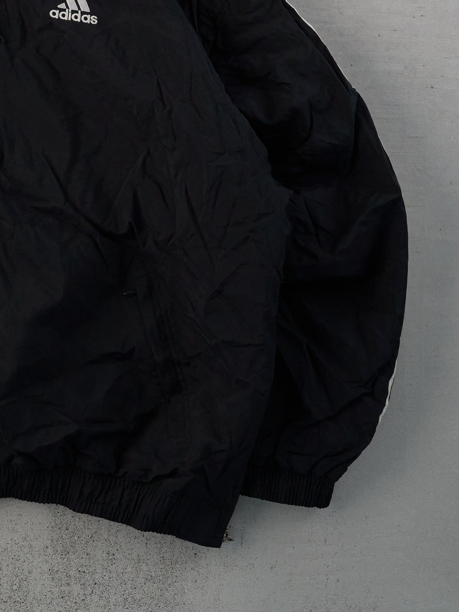Vintage 90s Black Adidas 1/4 Zip Windbreaker Jacket (XL)