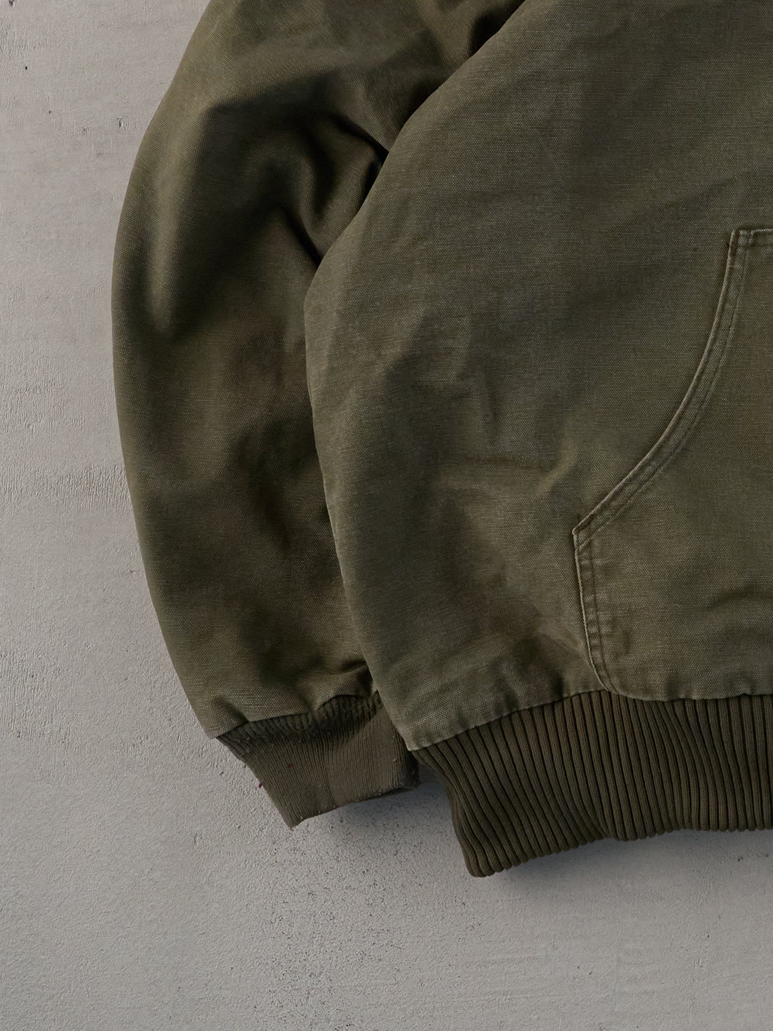 Vintage 90s Washed Sage Green Carhartt Hooded Workwear Jacket (L)
