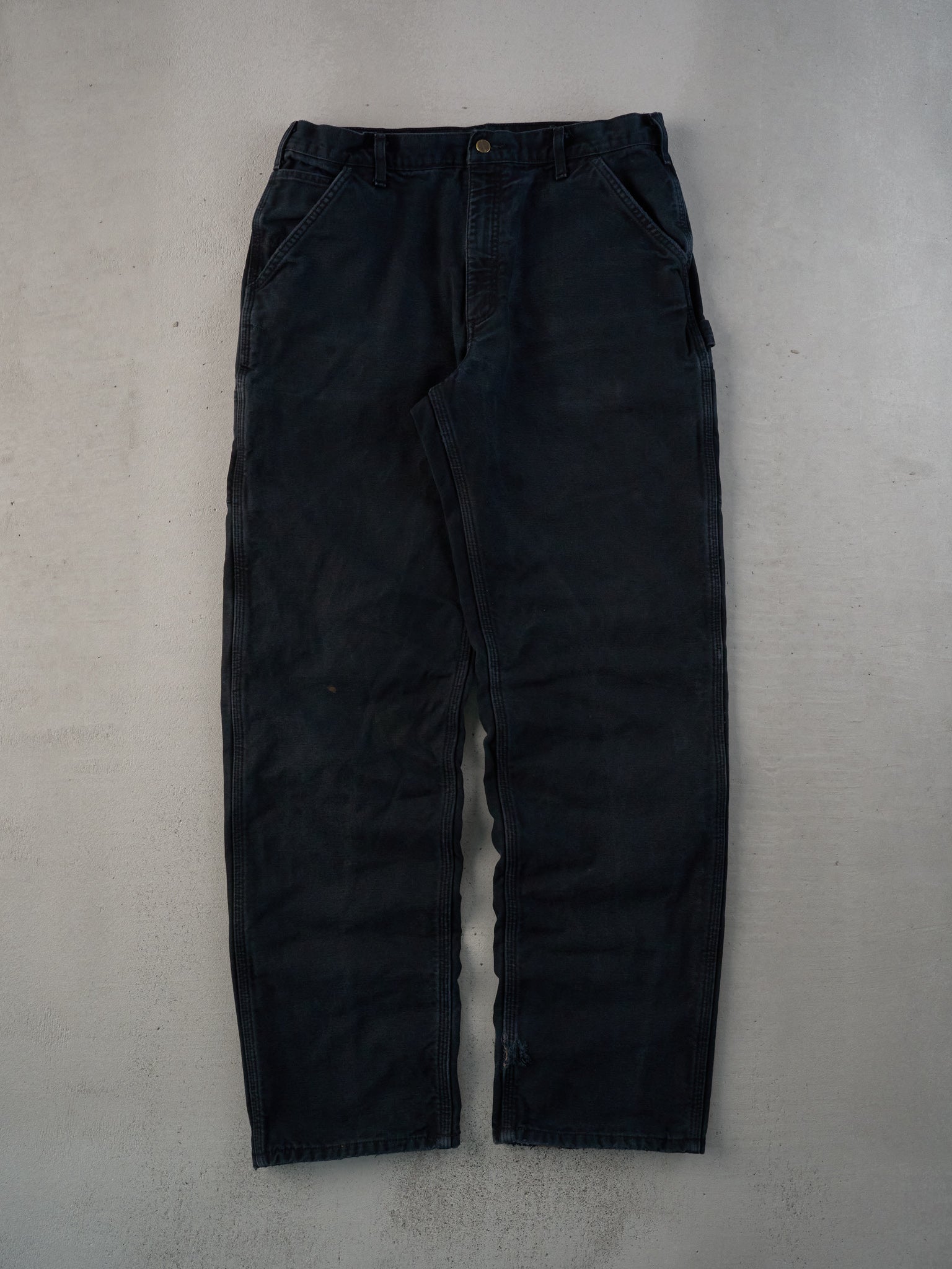 Vintage 90s Black Carhartt Blanket Lined Carpenter Pants (35x35)