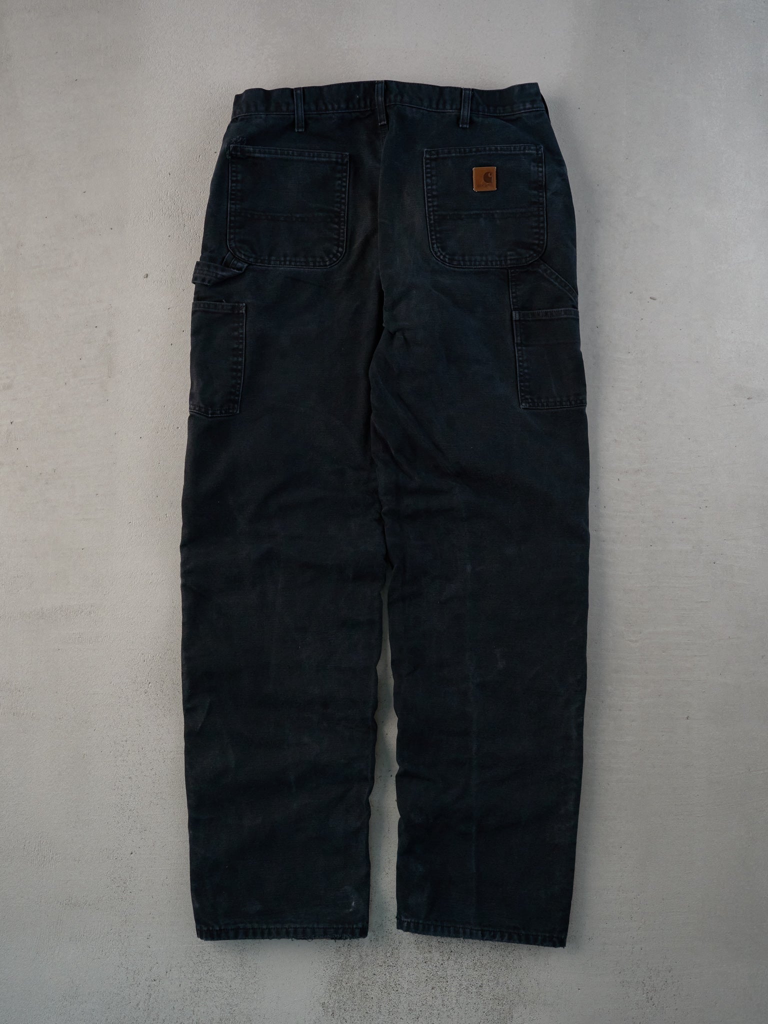 Vintage 90s Black Carhartt Blanket Lined Carpenter Pants (35x35)