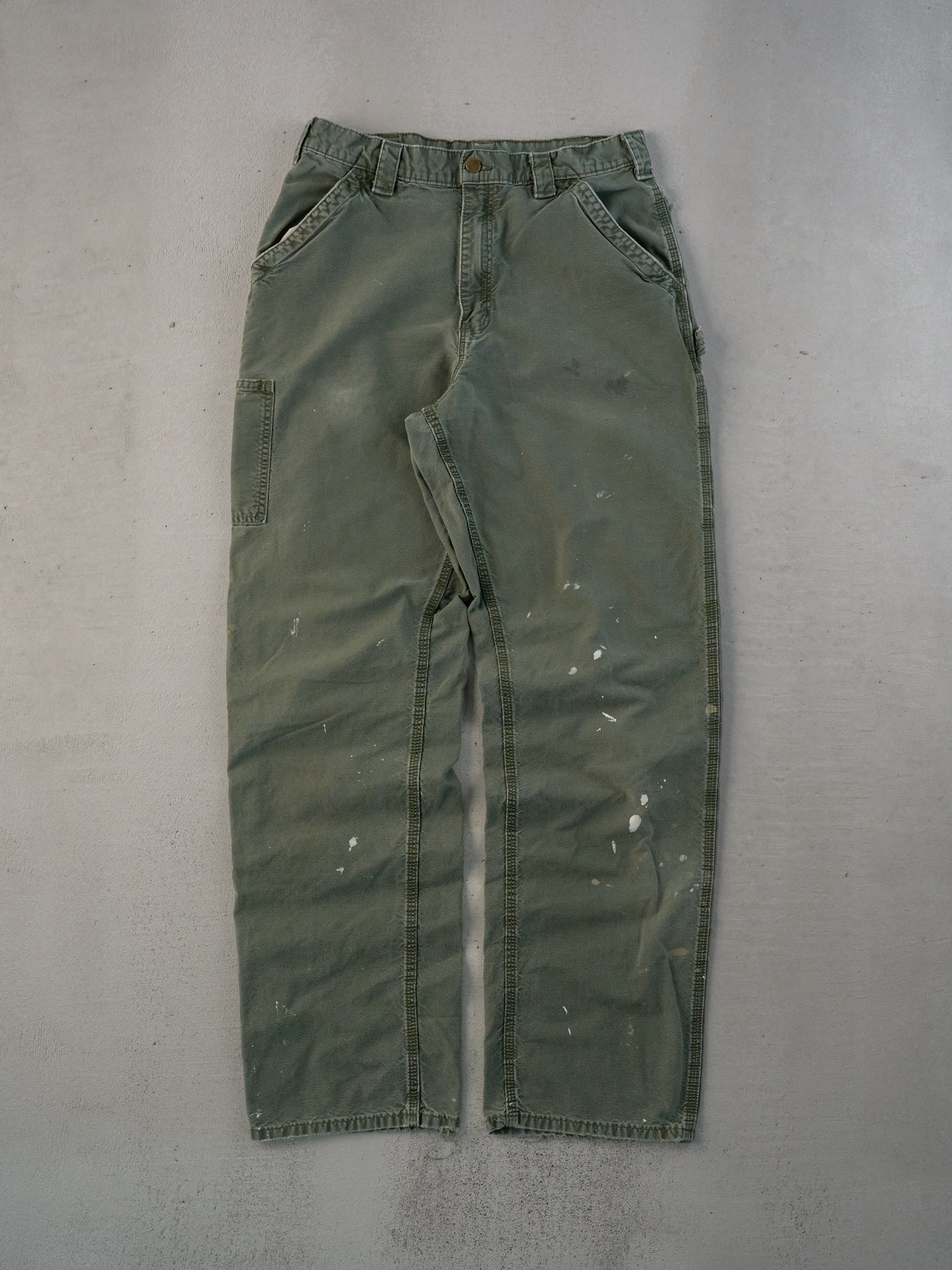 Vintage 90s Sage Green Carhartt Carpenter Pants (32x33)