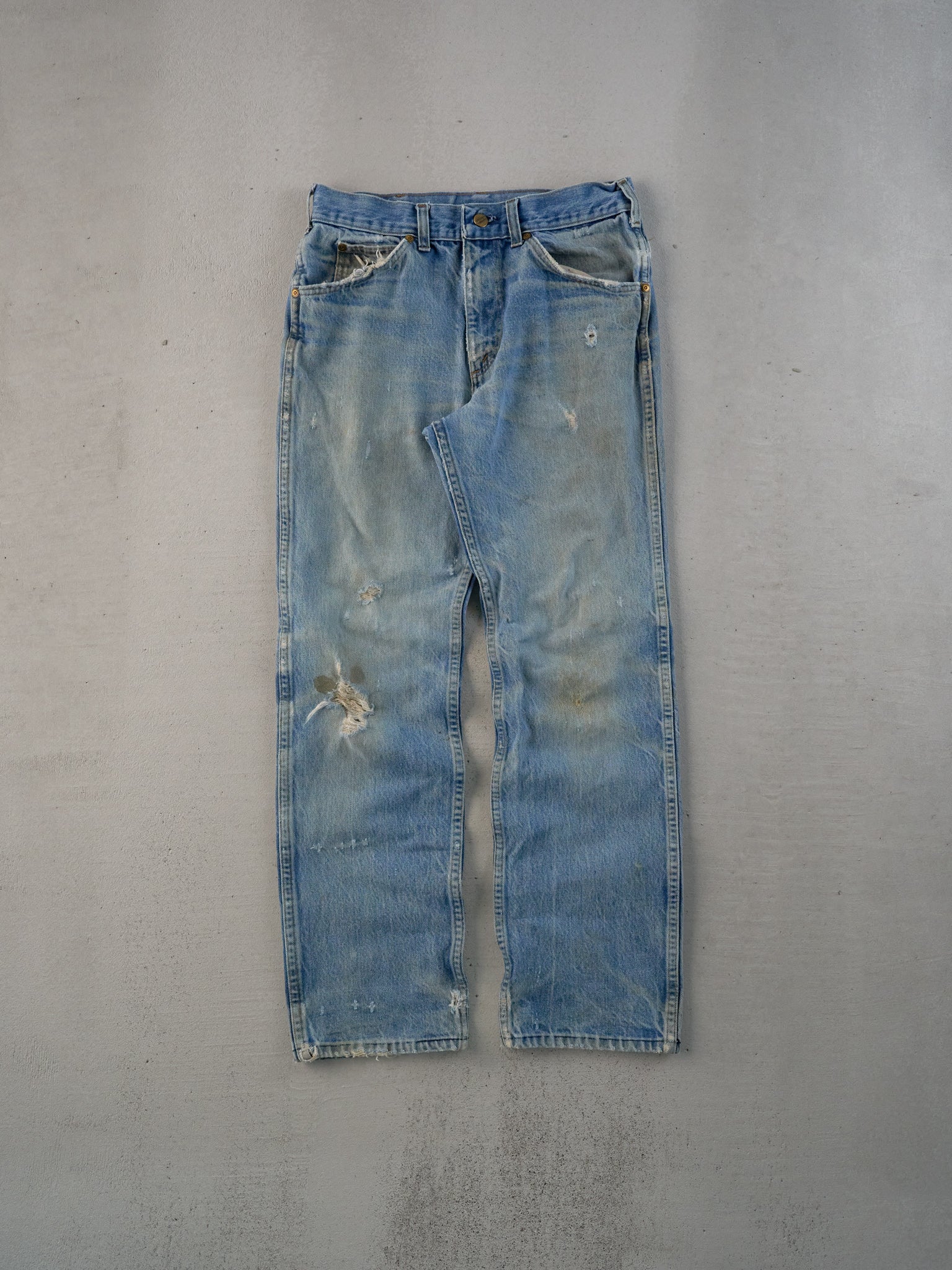Vintage 80s Blue Carhartt Distressed Workwear Denim Jeans (29x29)
