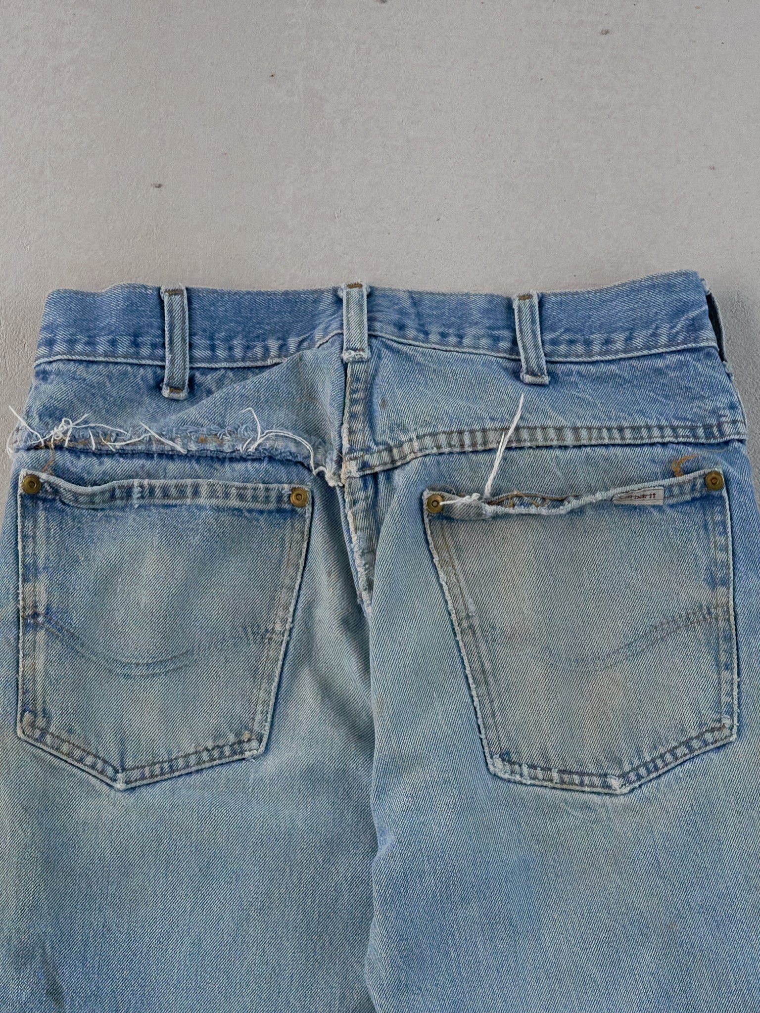 Vintage 80s Blue Carhartt Distressed Workwear Denim Jeans (29x29)