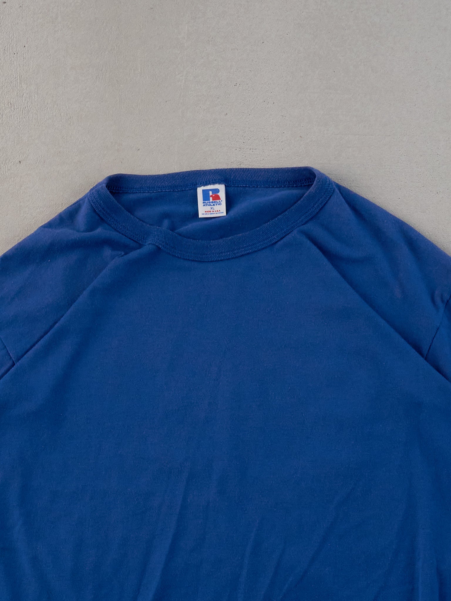 Vintage 90s Royal Blue Russell Athletics Blank Tee (L)