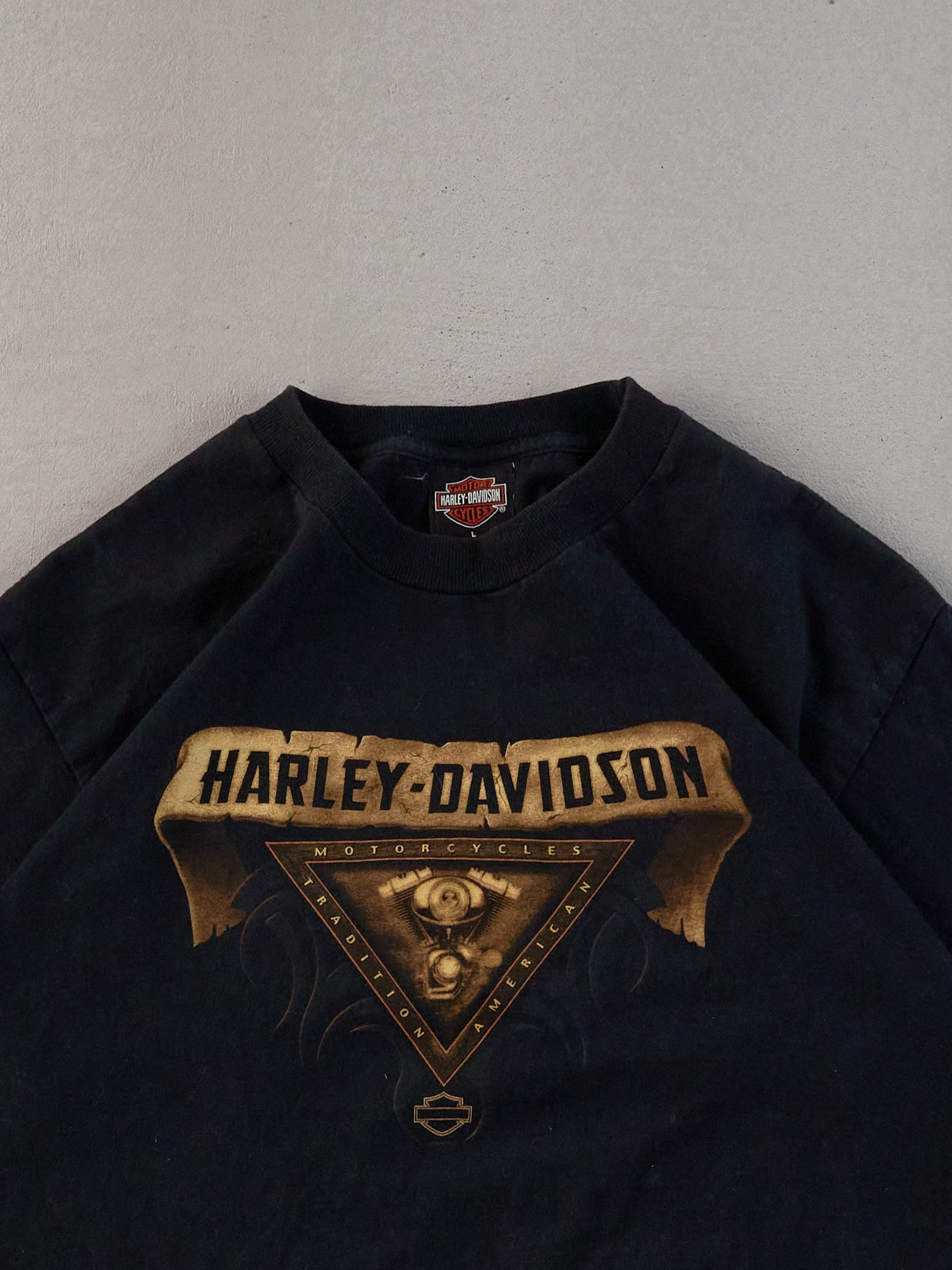 Vintage 03' Black Harley Davidson Texas Graphic Tee (L)