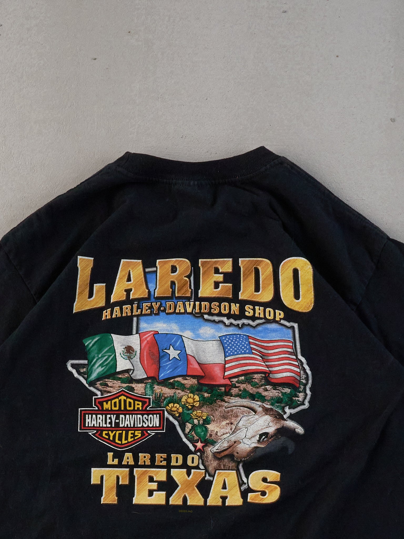 Vintage 03' Black Harley Davidson Texas Graphic Tee (L)
