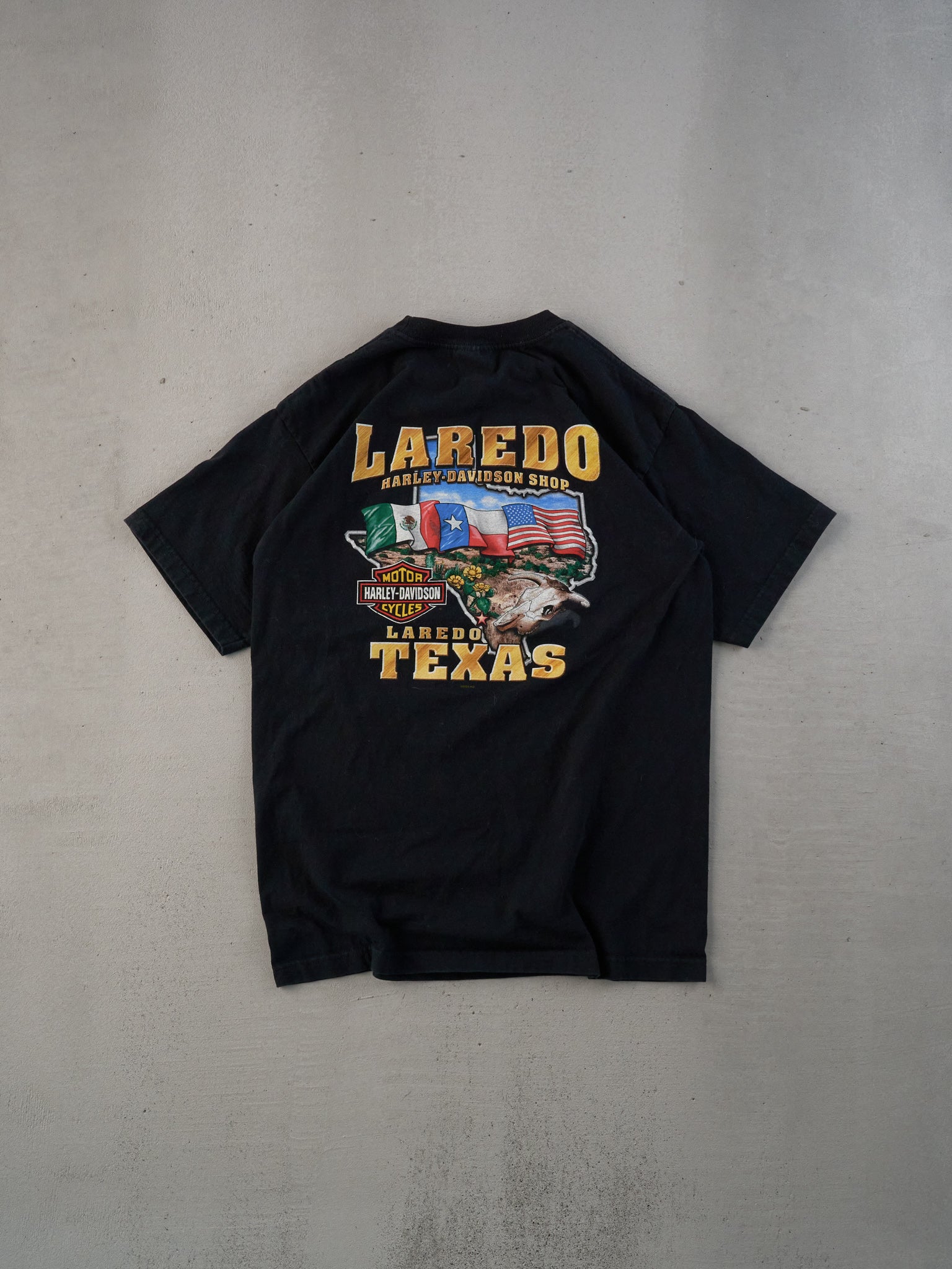 Vintage 03' Black Harley Davidson Texas Graphic Tee (L)