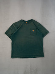 Vintage Y2k Washed Green Carhartt Blank Pocket Tee (L)