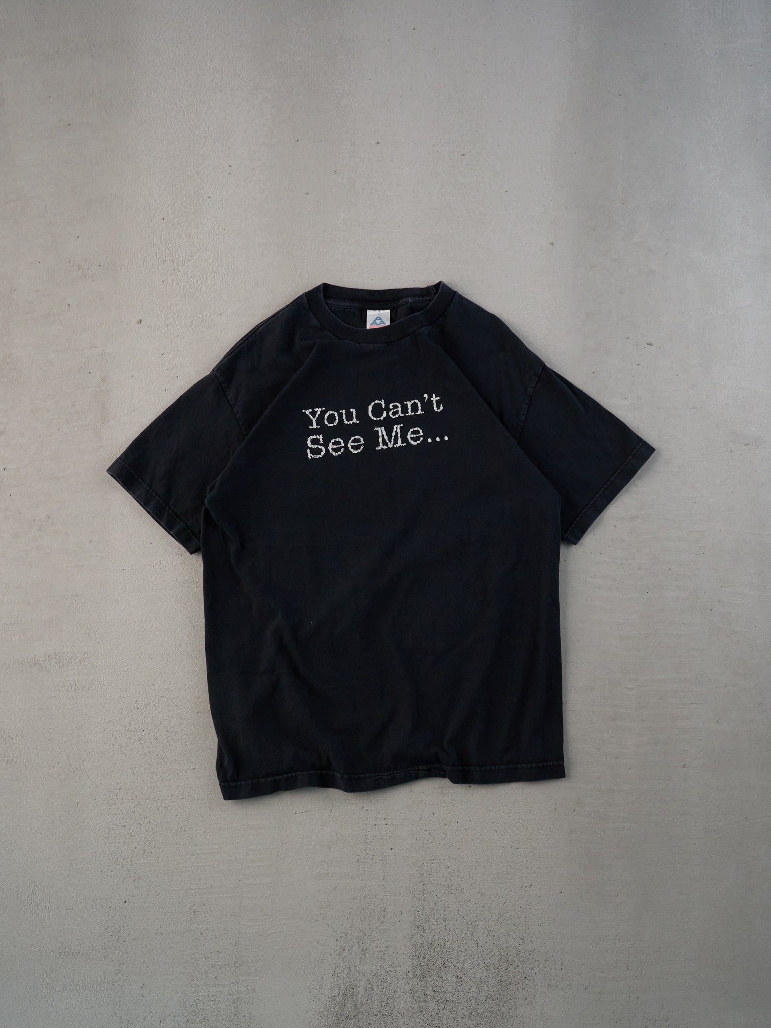 Vintage 90s Washed Black "You Can't See Me..." Tee (S)