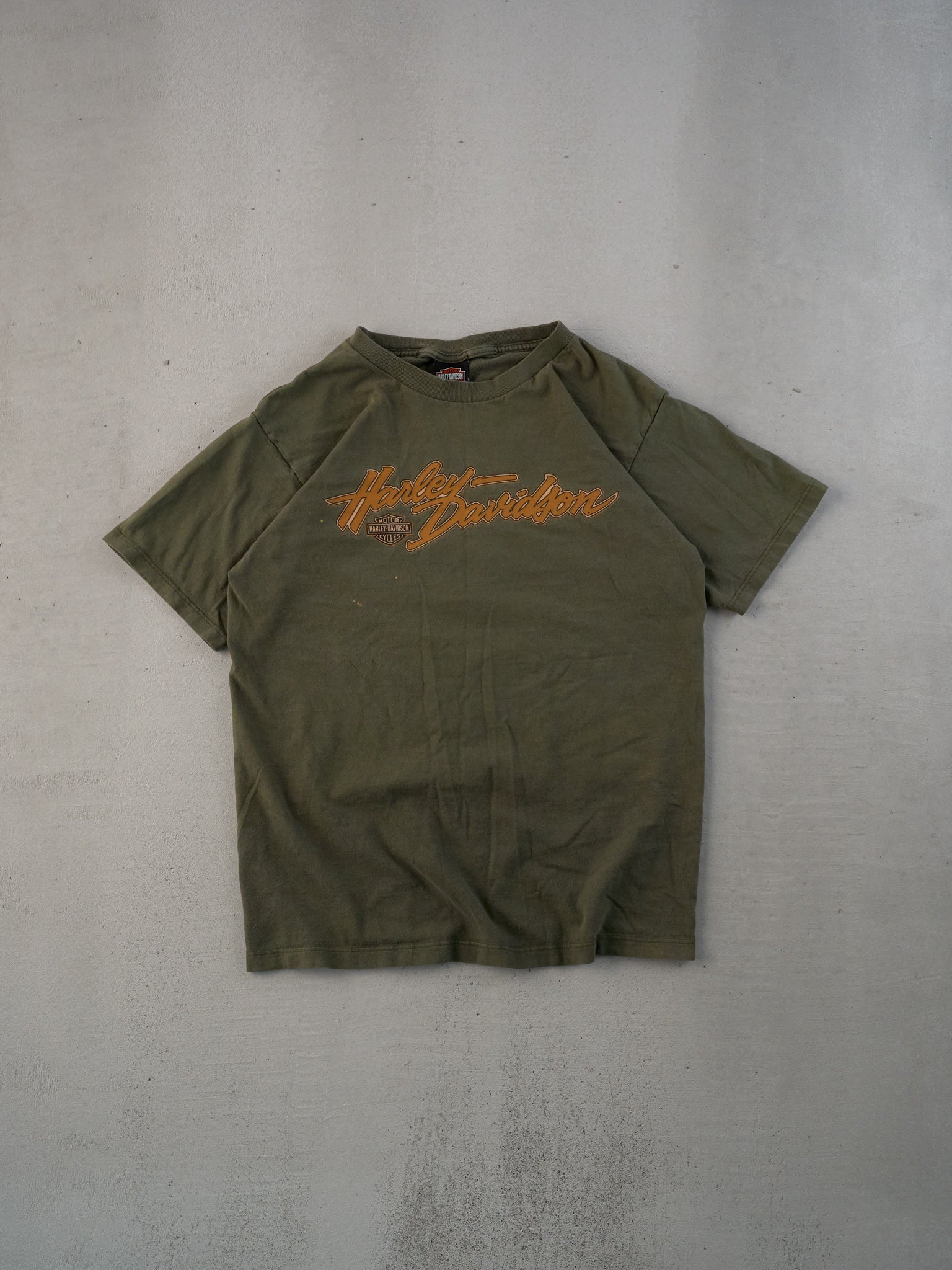 Vintage Y2k Green Harley Davidson California Graphic Tee (M)