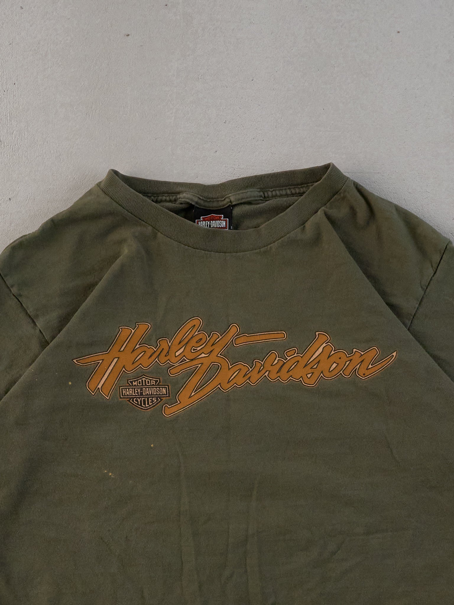 Vintage Y2k Green Harley Davidson California Graphic Tee (M)