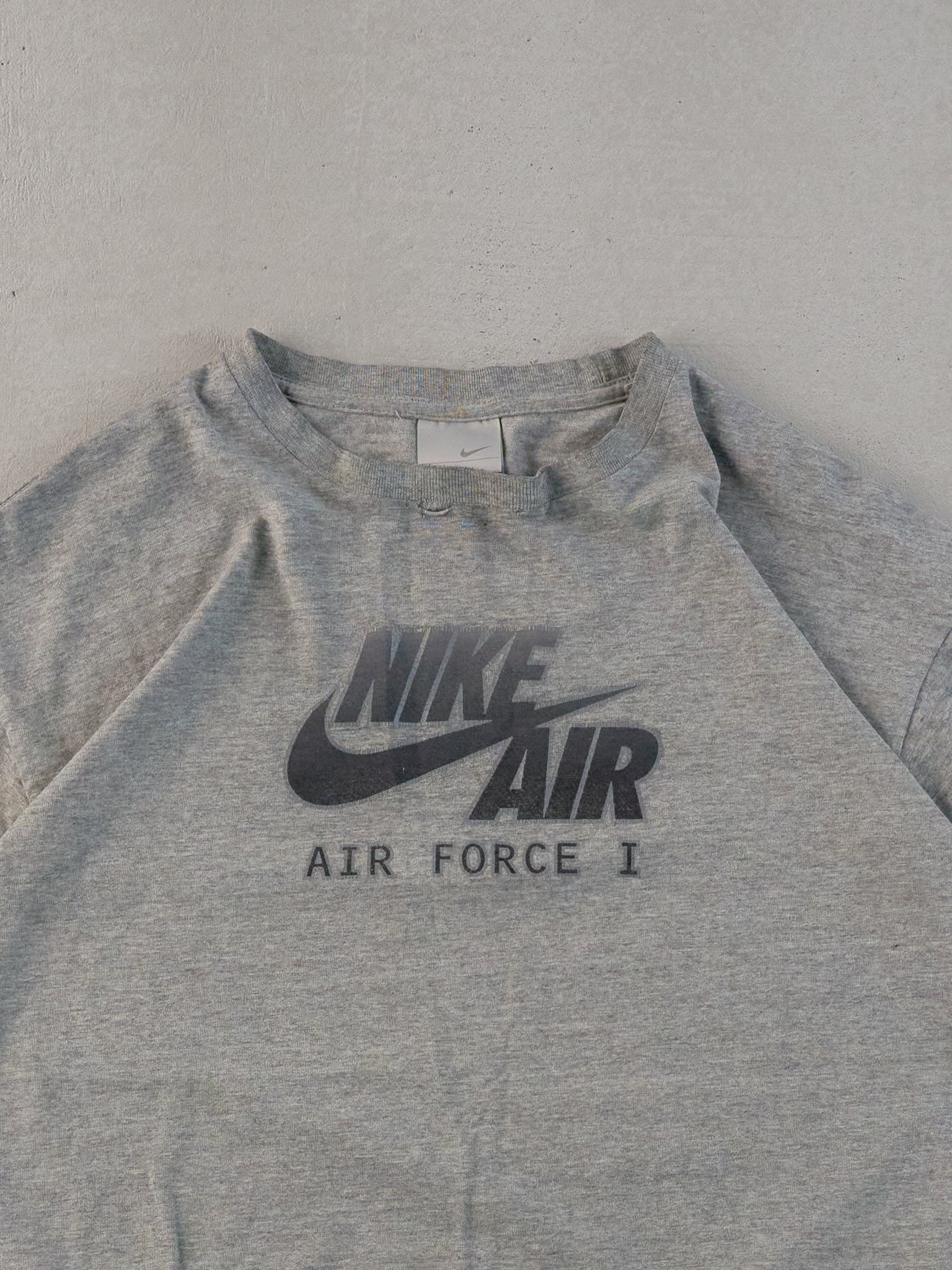 Vintage Y2k Grey Nike AF1 Graphic Tee (L)