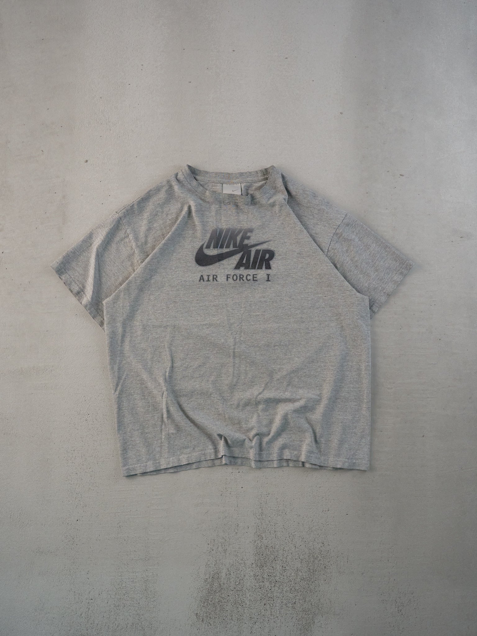 Vintage Y2k Grey Nike AF1 Graphic Tee (L)