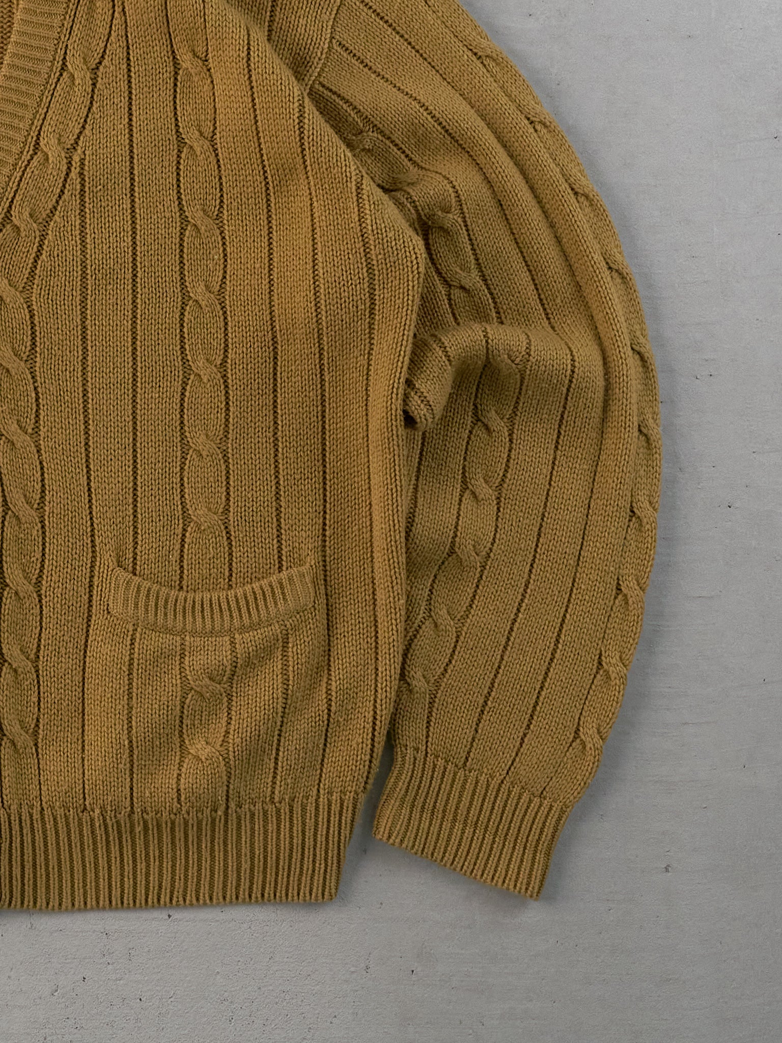 Vintage 90s Mustard Yellow Towncraft Knit Cardigan (L)