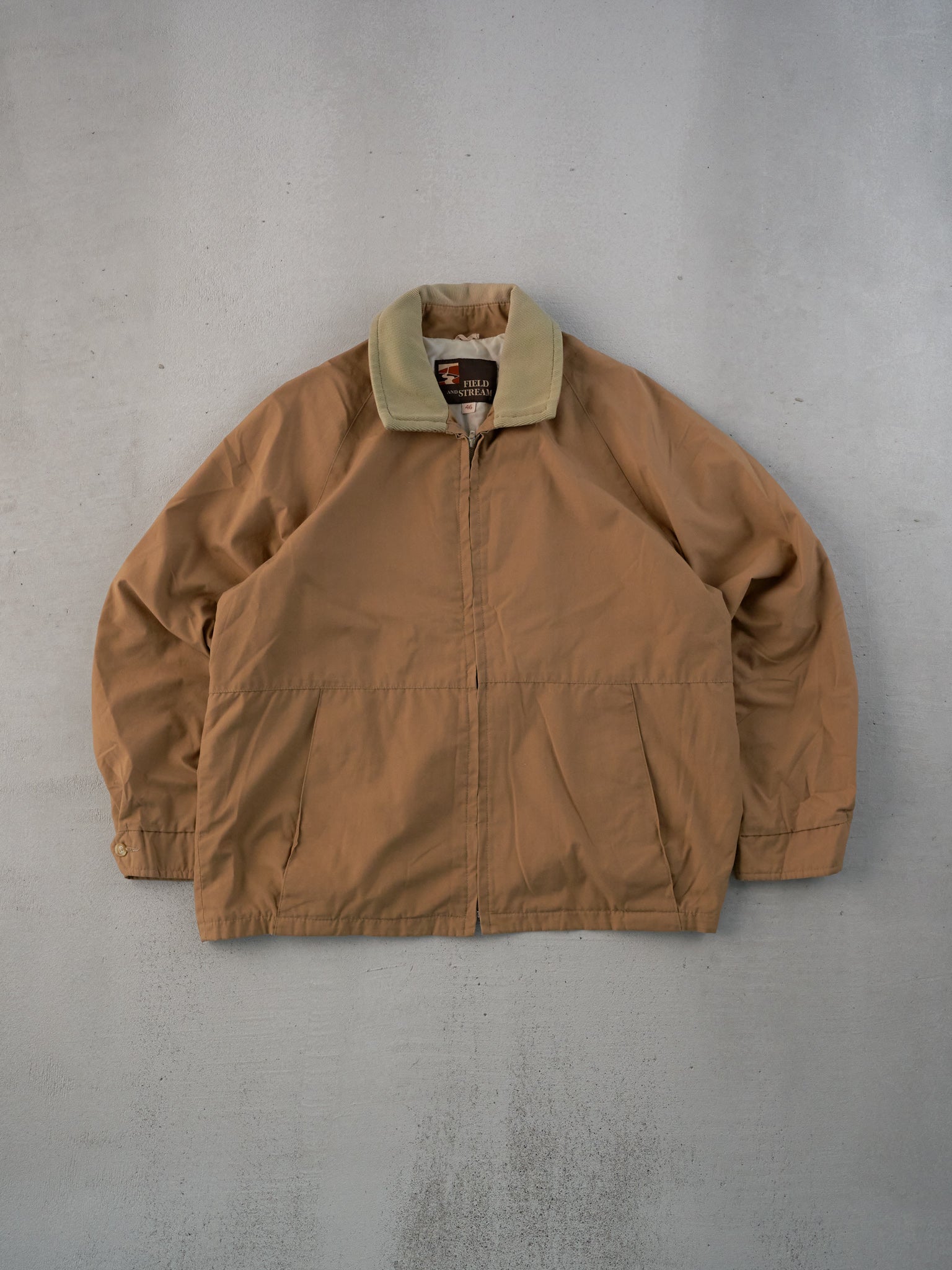 Vintage 70s Khaki Field and Stream Collared Windbreaker (M/L)