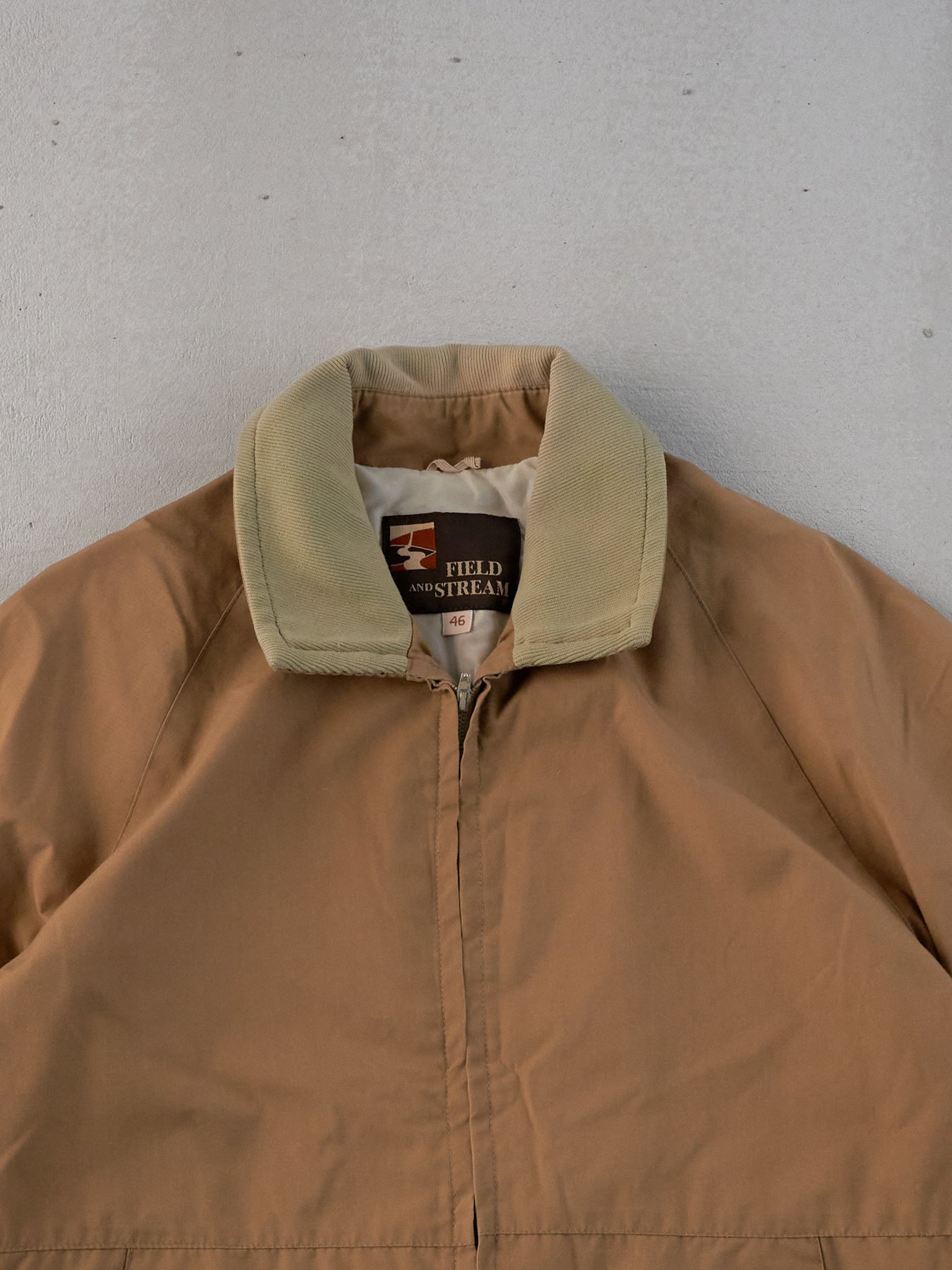 Vintage 70s Khaki Field and Stream Collared Windbreaker (M/L)