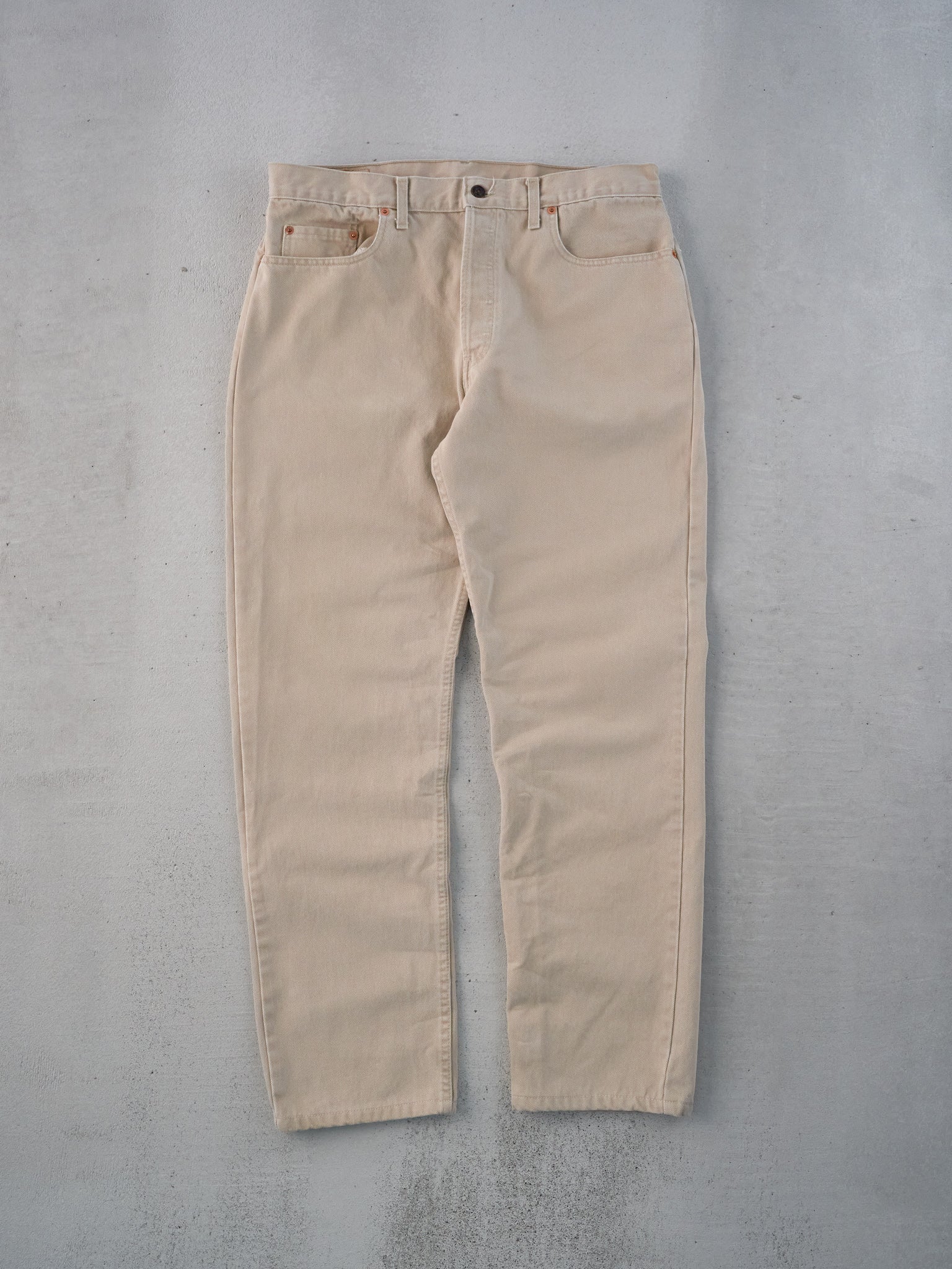 Vintage 70s Beige Levi's 614 Denim Jeans (35x32)