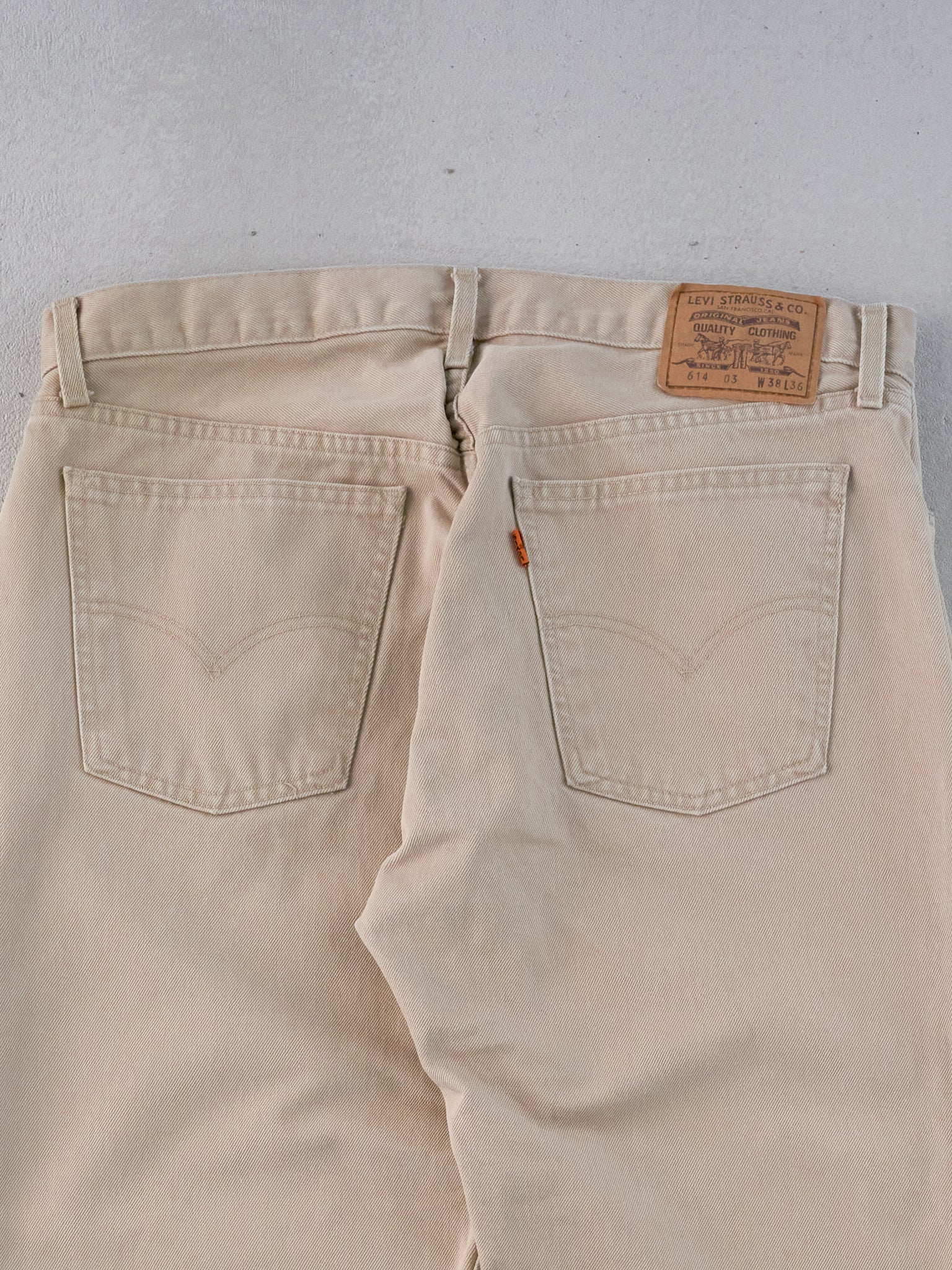 Vintage 70s Beige Levi's 614 Denim Jeans (35x32)