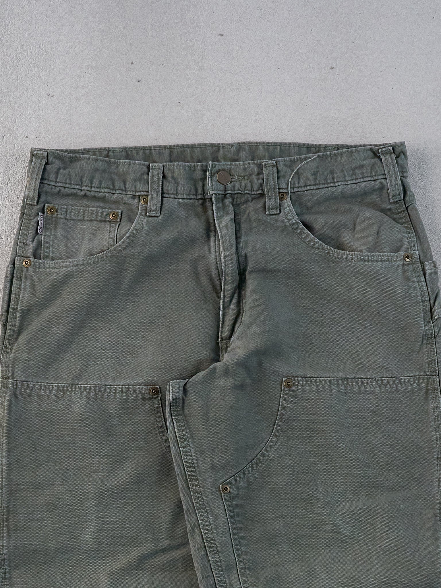 Vintage 90s Sage Green Carhartt Double Knee Carpenter Pants (33x29)