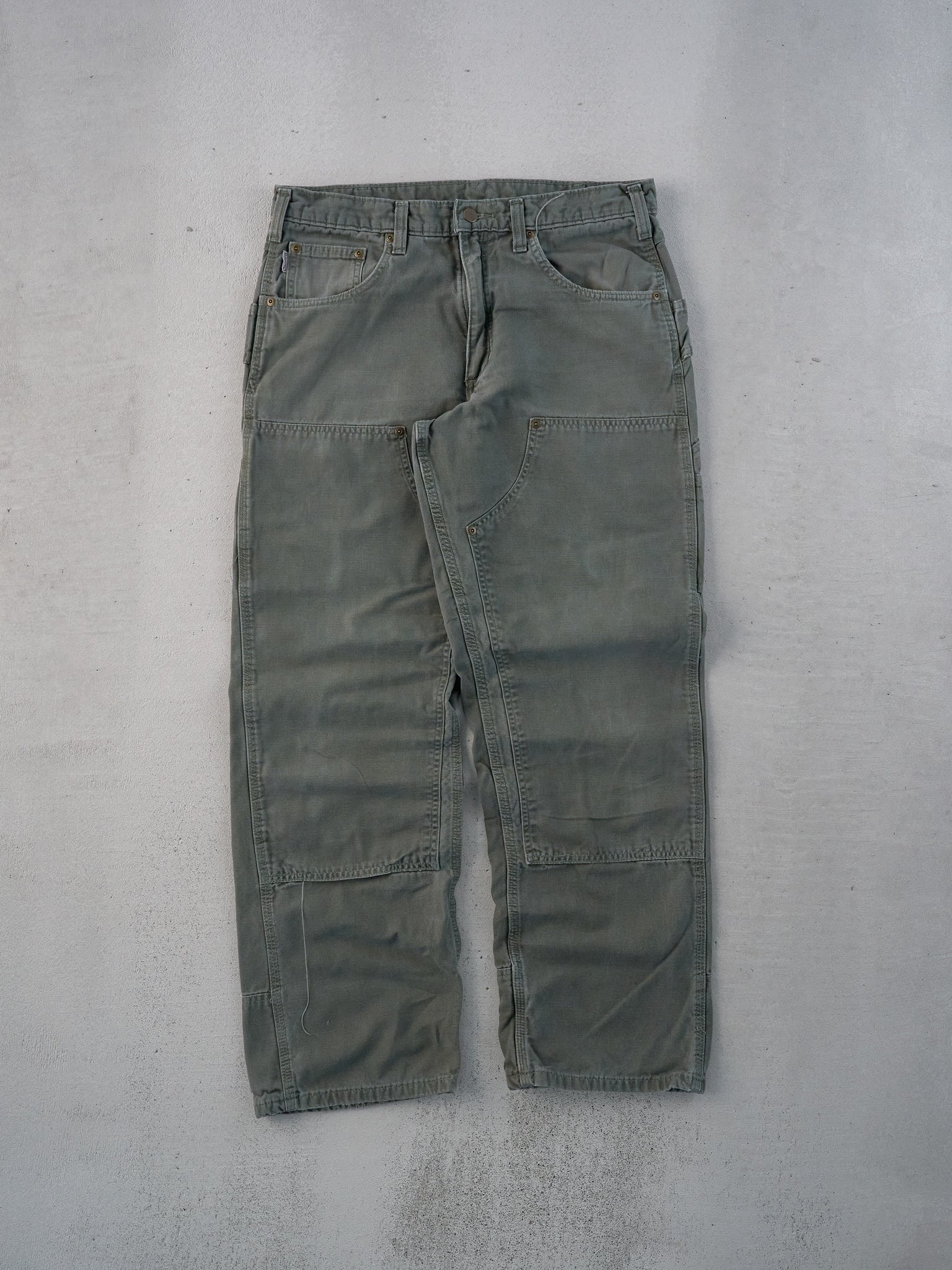 Vintage 90s Sage Green Carhartt Double Knee Carpenter Pants (33x29)