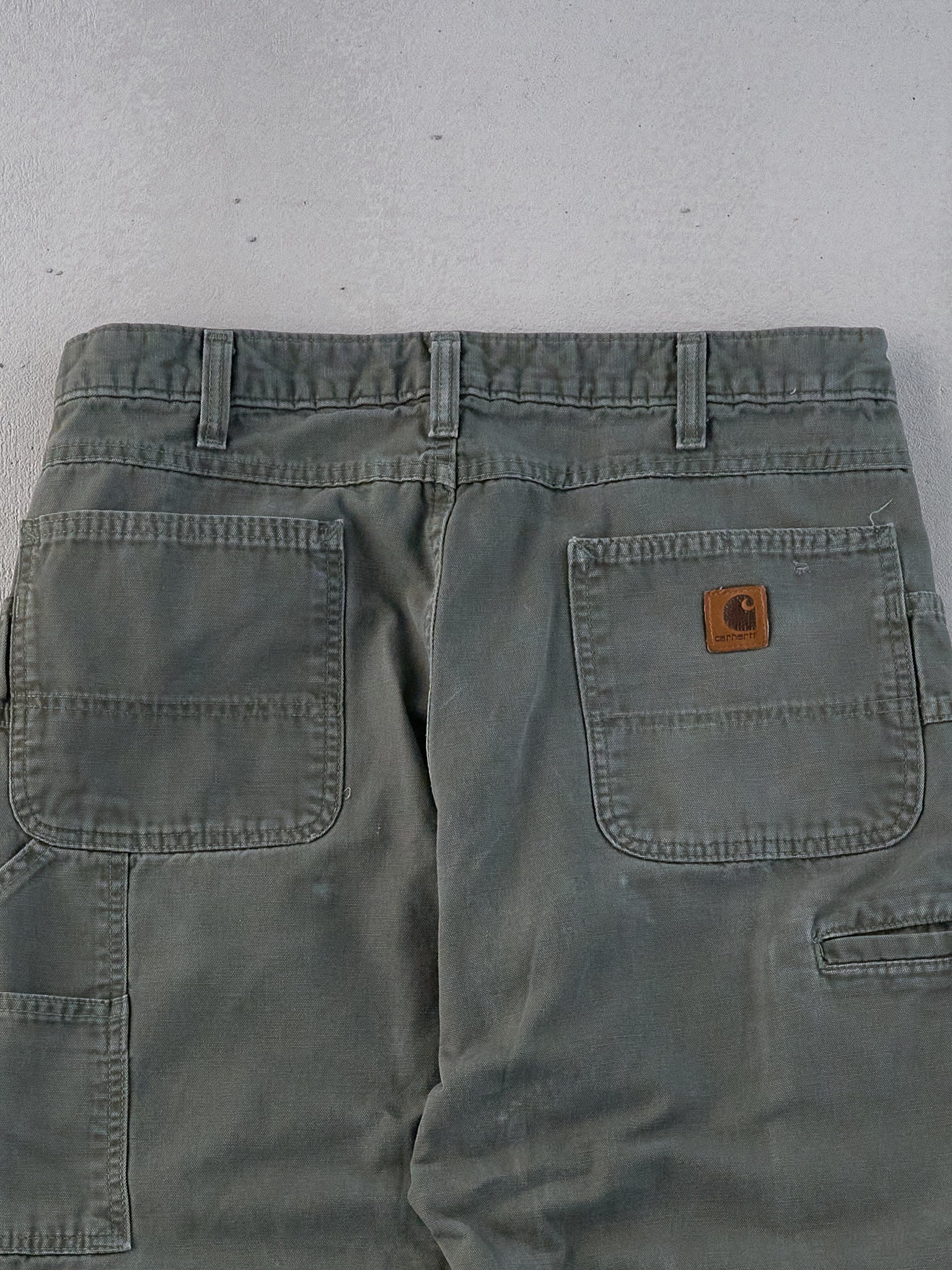 Vintage 90s Sage Green Carhartt Double Knee Carpenter Pants (33x29)