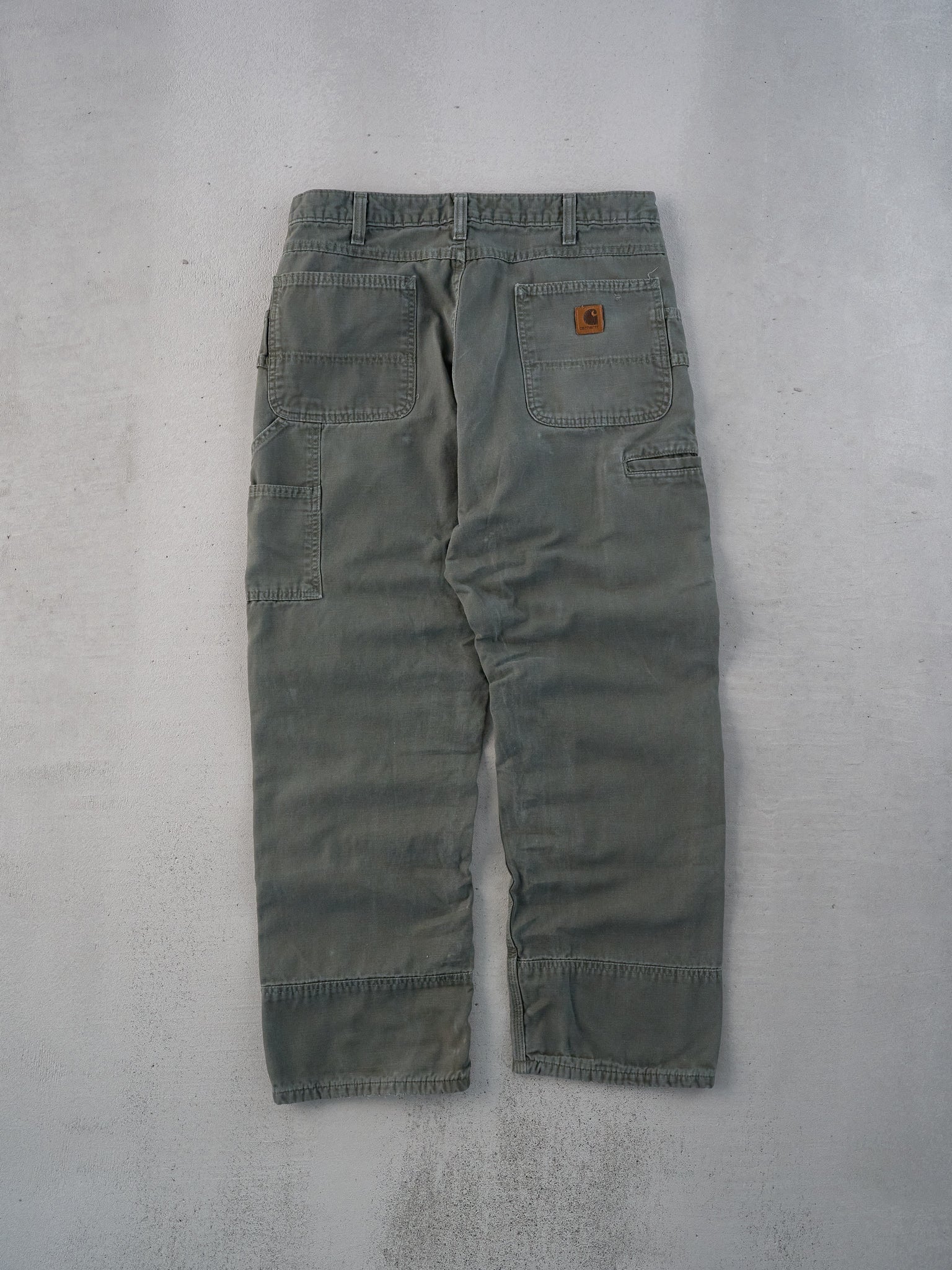 Vintage 90s Sage Green Carhartt Double Knee Carpenter Pants (33x29)