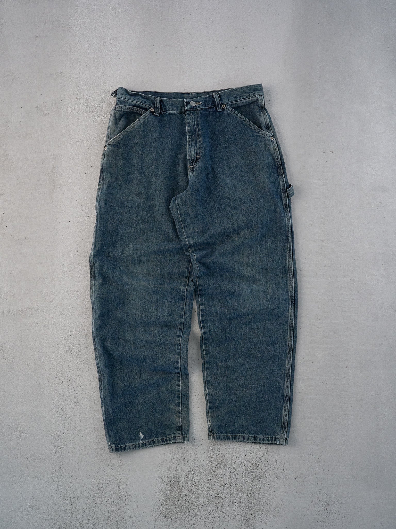 Vintage 90s Dark Blue Wrangler Workwear Carpenter Pants (32x30)