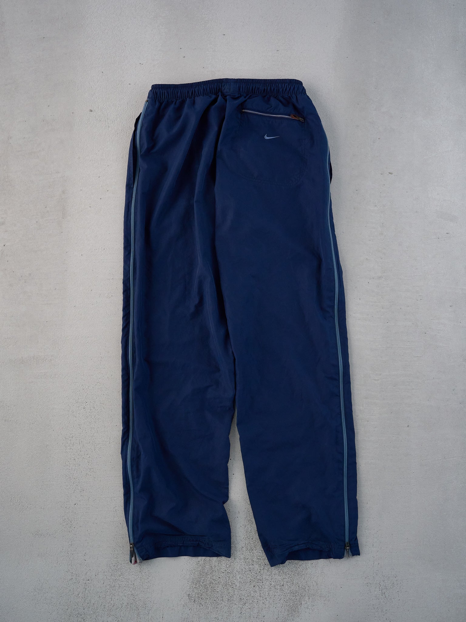 Vintage Y2k Navy Blue Nike Zip up Track Pants (30x33)