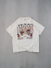 Vintage 90s Cream Single Stitched Texas Longhorns Graphic Tee (S)