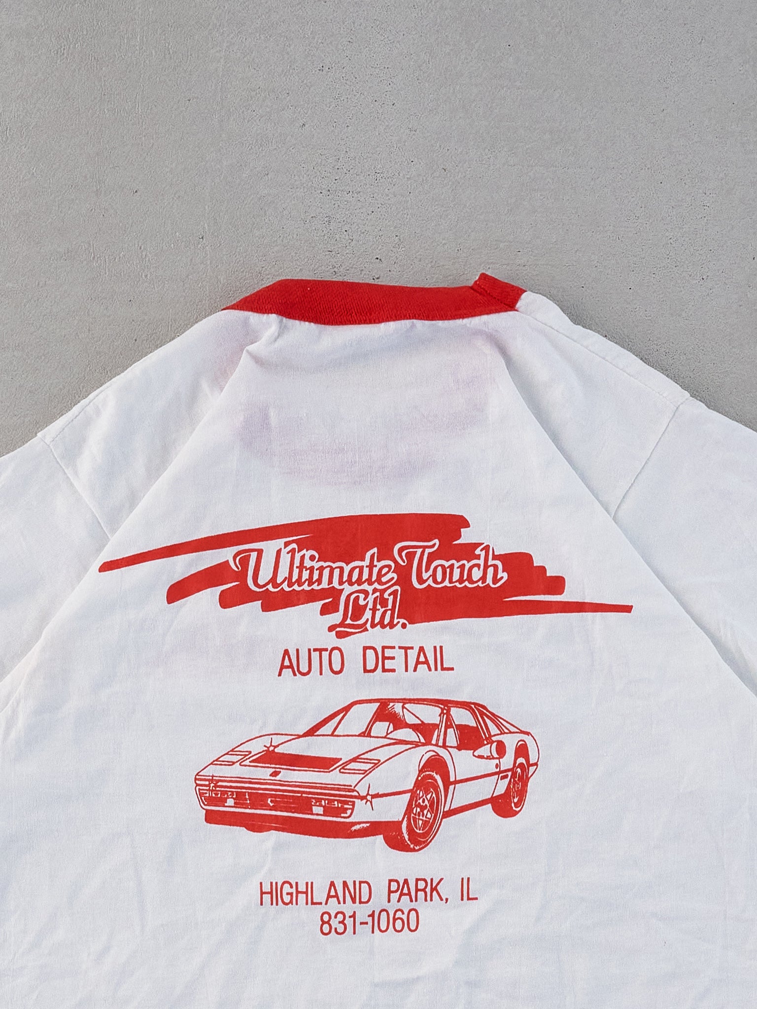 Vintage 80s White Ultimate Touch Ltd Car Wash Graphic Tee (S)