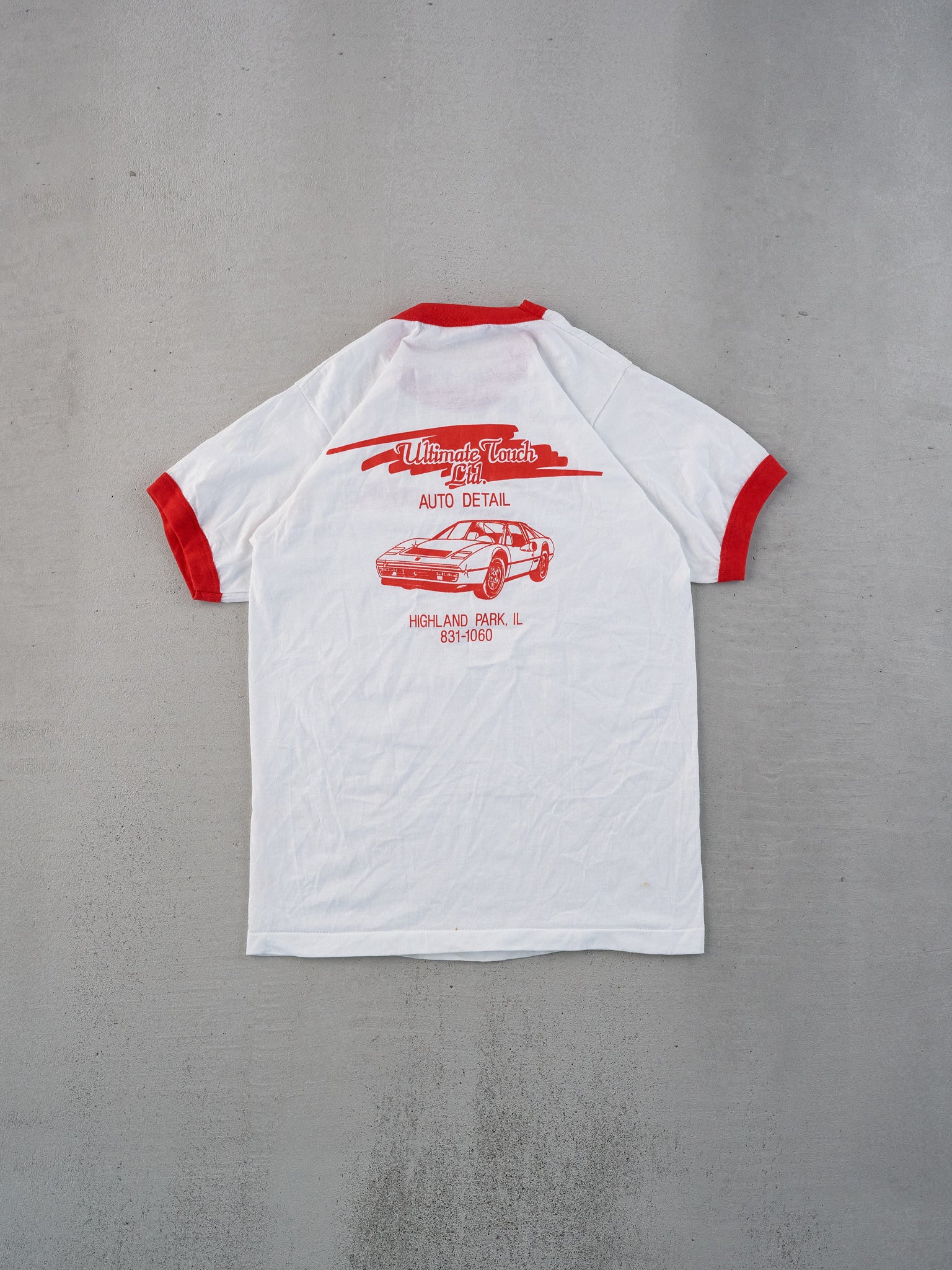 Vintage 80s White Ultimate Touch Ltd Car Wash Graphic Tee (S)