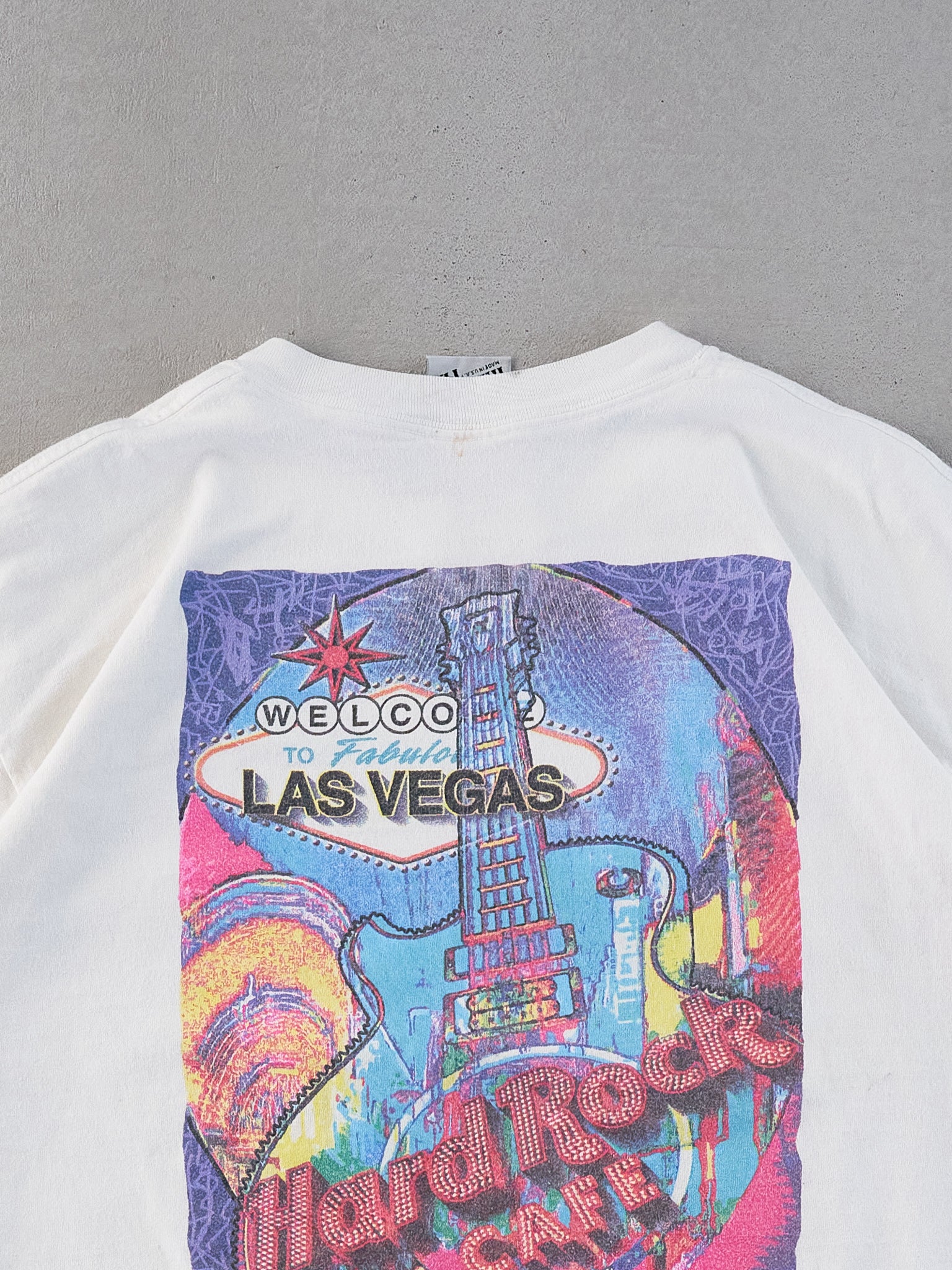 Vintage Y2k White Hardrock Cafe Las Vegas Graphic Tee (M)