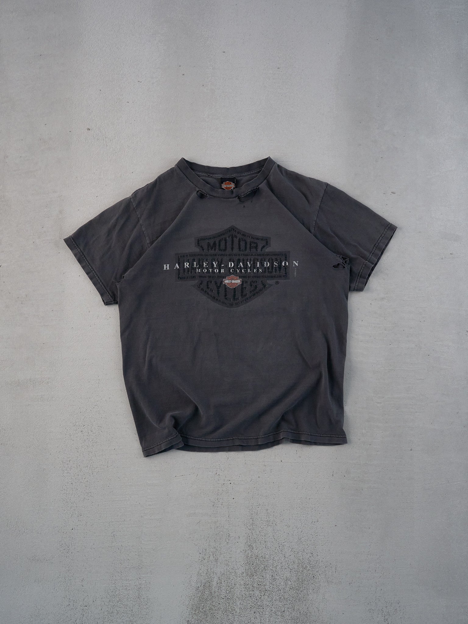 Vintage Y2k Washed Black Harley Davidson Michigan Graphic Tee (M)