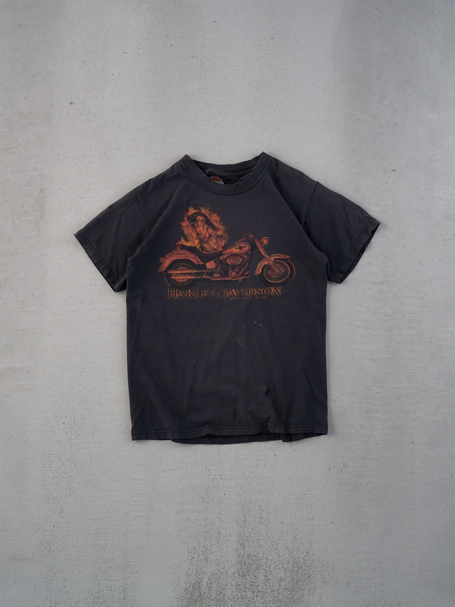 Vintage 07' Washed Black Harley Davidson North Carolina Graphic Tee (XS)