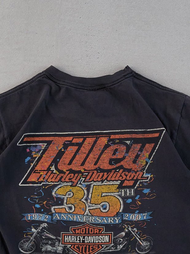 Vintage 07' Washed Black Harley Davidson North Carolina Graphic Tee (XS)