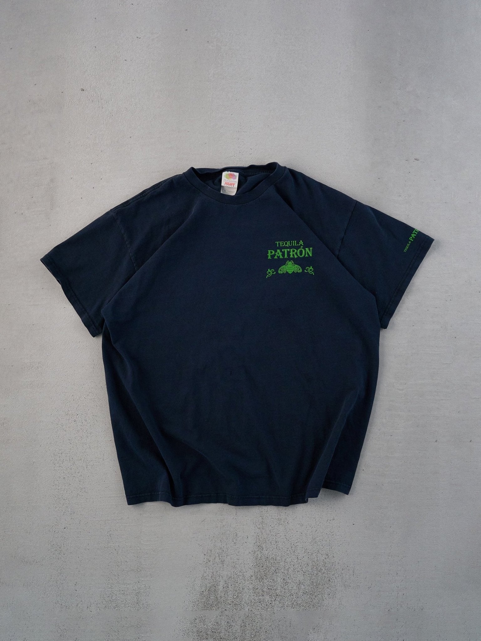 Vintage Y2k Black and Green Tequila Patron Graphic Tee (M)