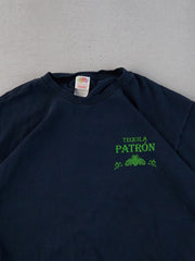 Vintage Y2k Black and Green Tequila Patron Graphic Tee (M)