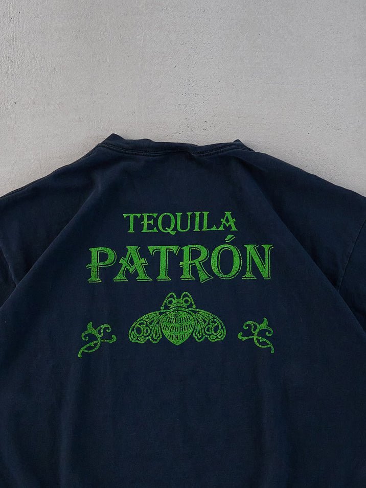 Vintage Y2k Black and Green Tequila Patron Graphic Tee (M)