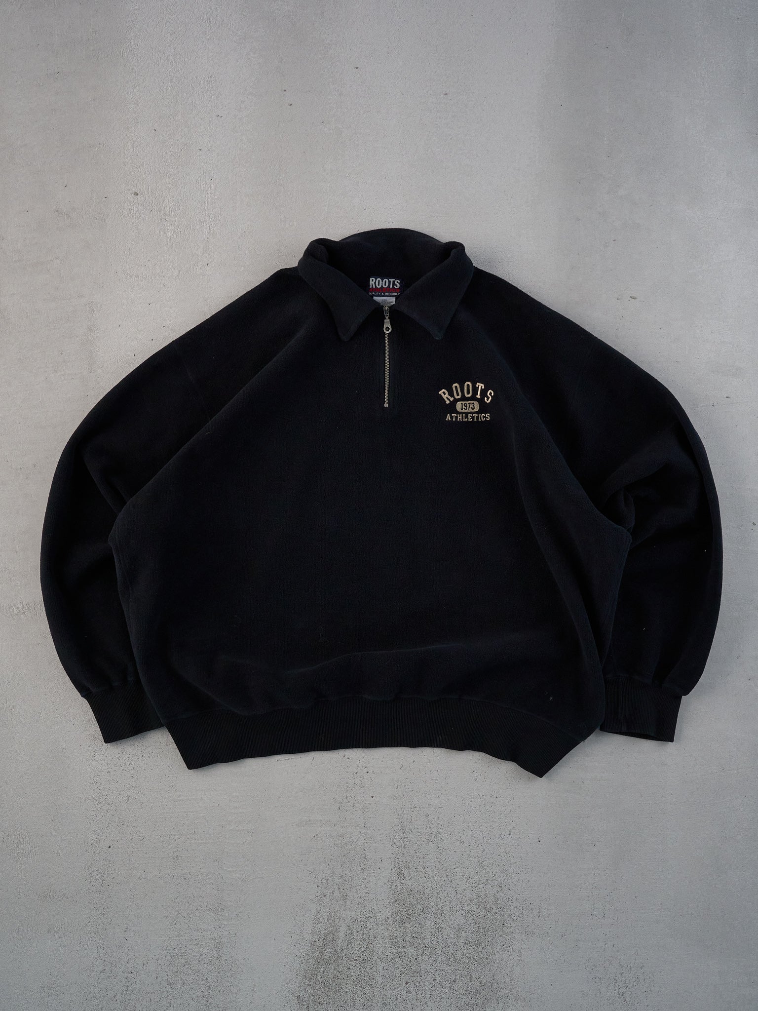 Vintage 90s Black Roots Athletics Collared 1/4 Zip Crewneck (XXL)