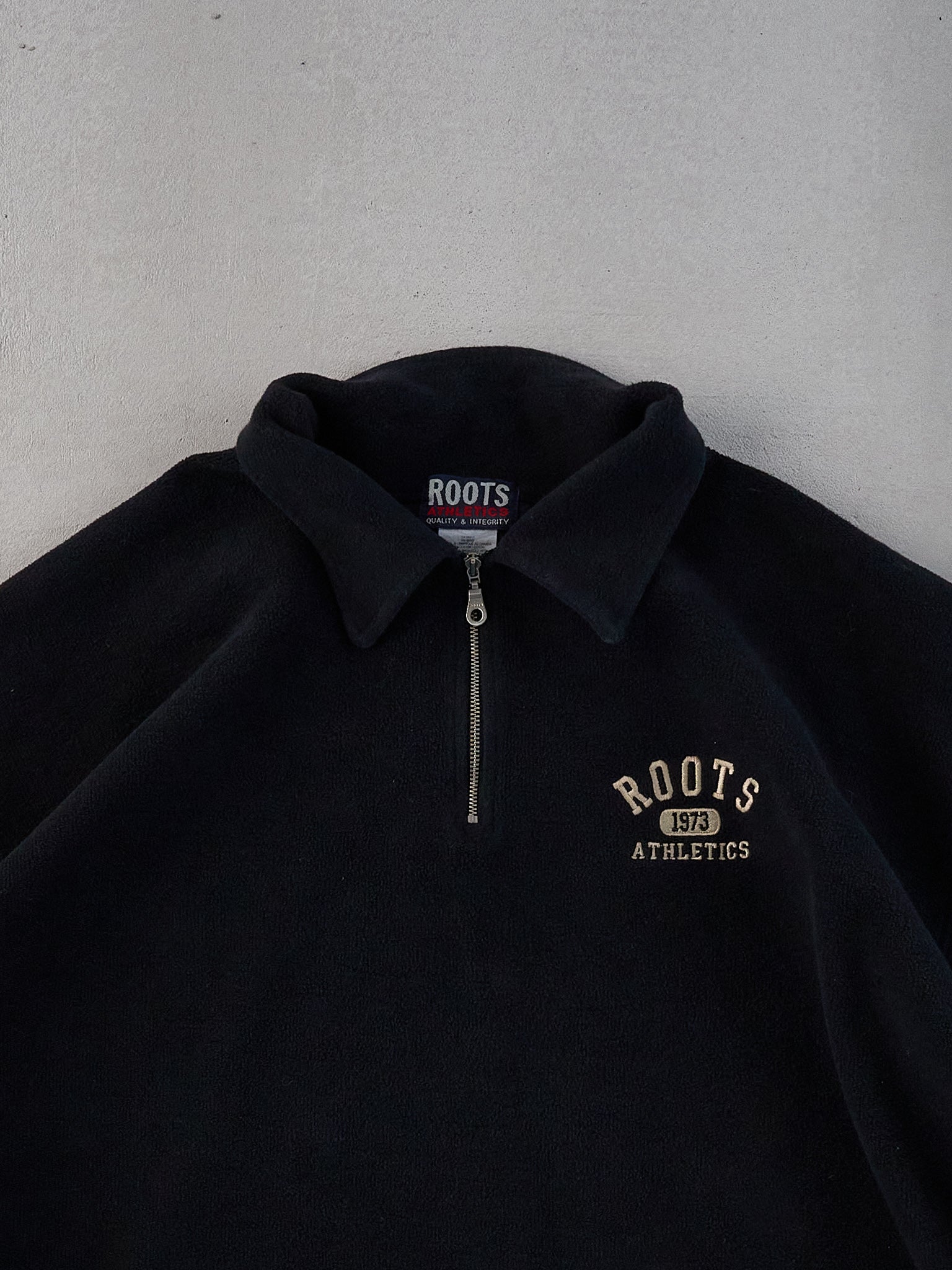 Vintage 90s Black Roots Athletics Collared 1/4 Zip Crewneck (XXL)