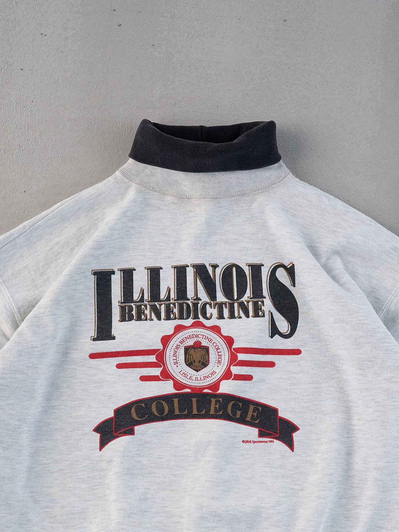 Vintage 91' Grey Illinois College Turtleneck (L)