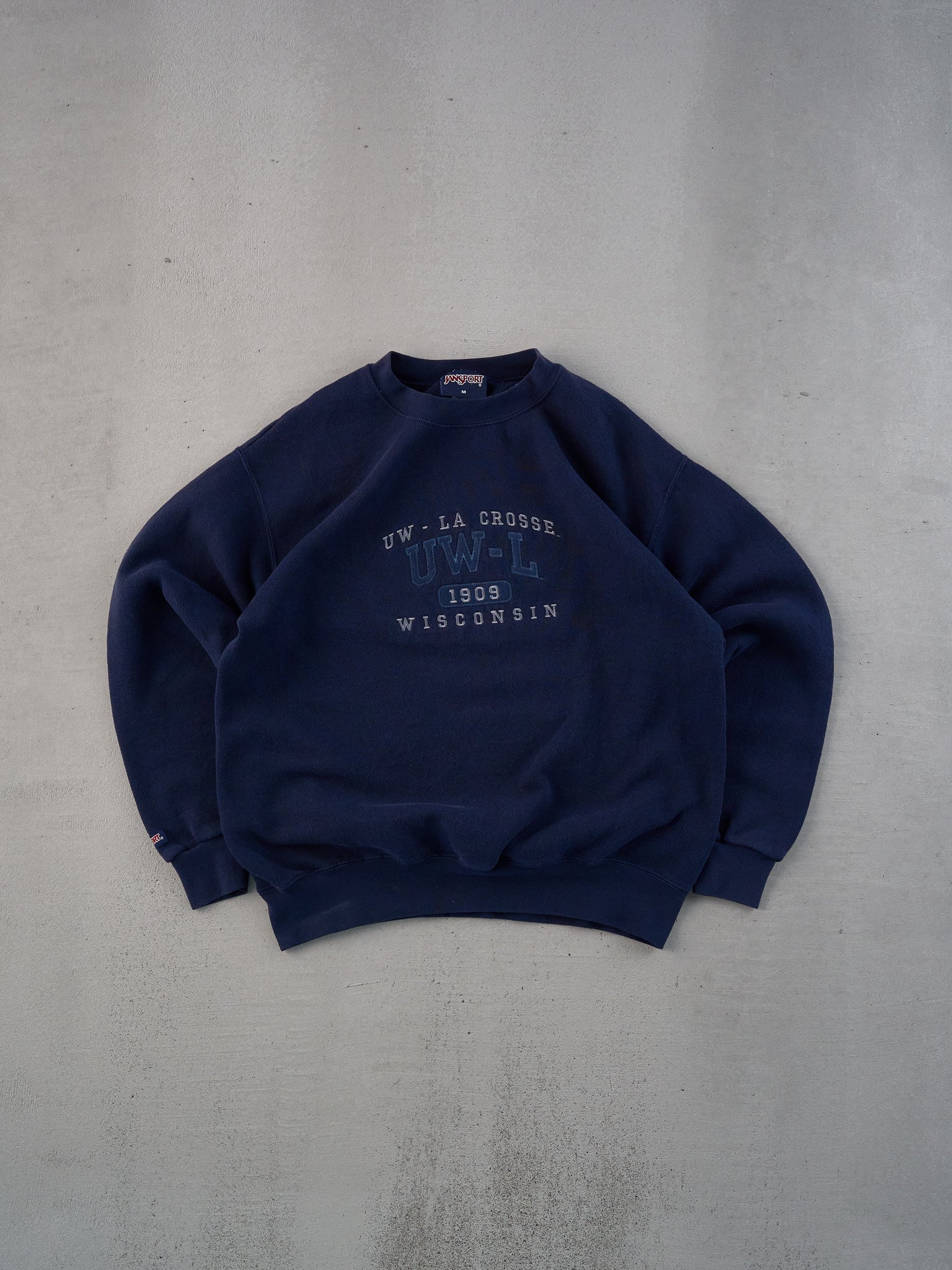 Vintage 90s Navy Blue University of Wisconsin Lacrosse Crewneck (M)