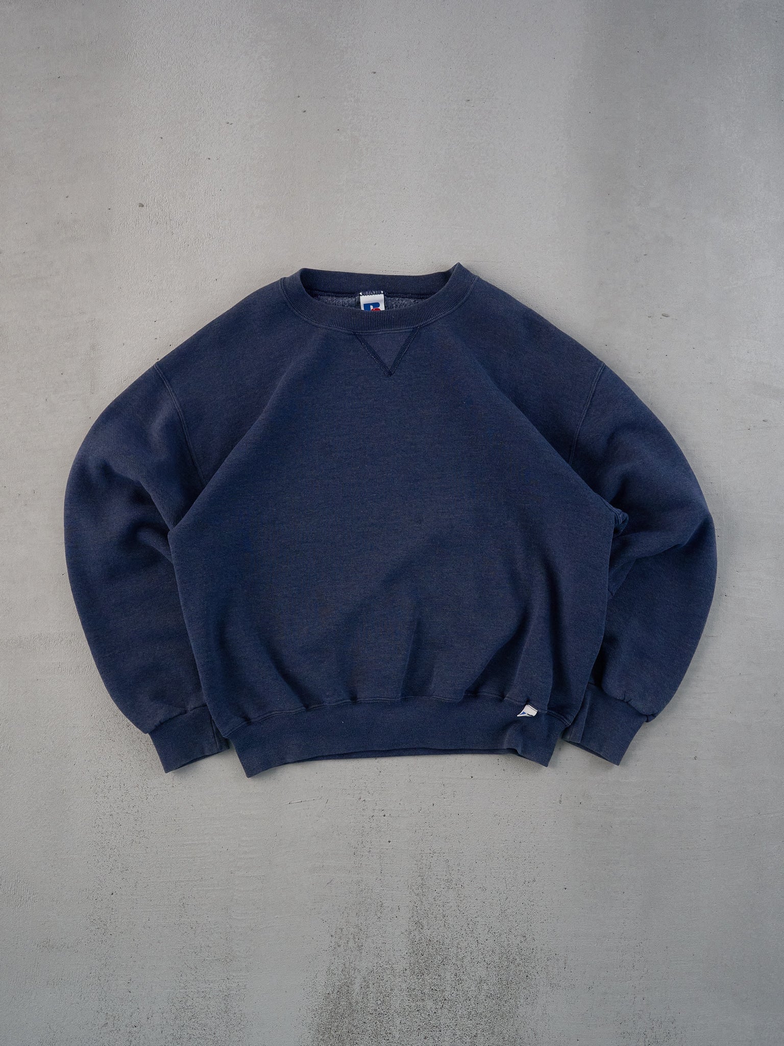 Vintage 90s Blue Grey Russell Athletics Blank Crewneck (M/L)