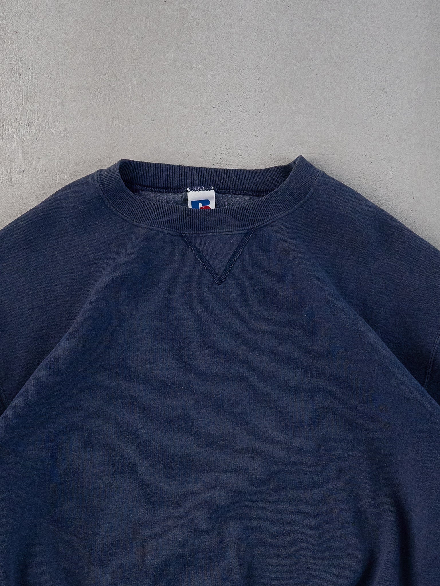 Vintage 90s Blue Grey Russell Athletics Blank Crewneck (M/L)