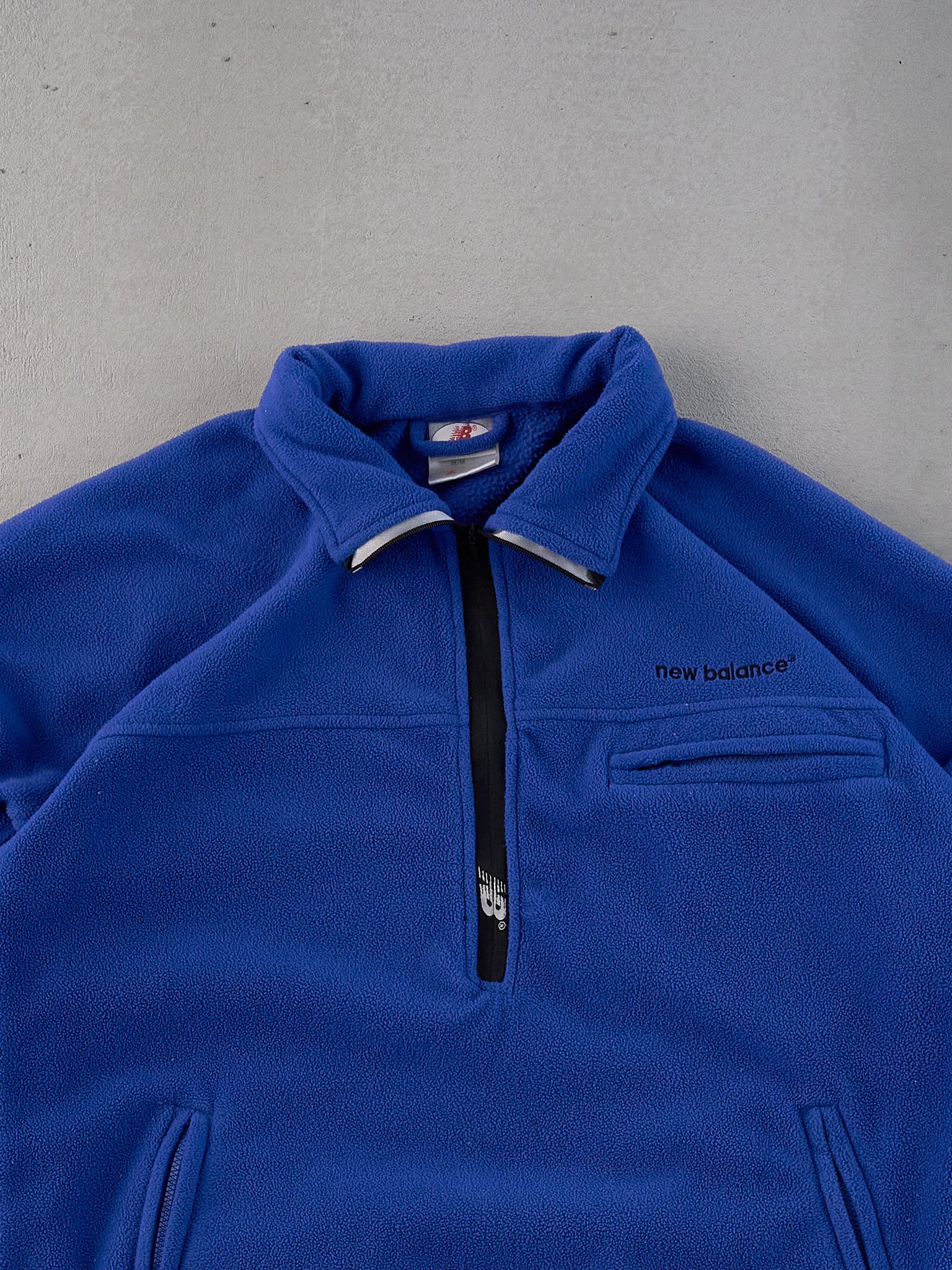 Vintage Y2k Royal Blue New Balance Fleece Collared 1/4 Zip Up (M/L)