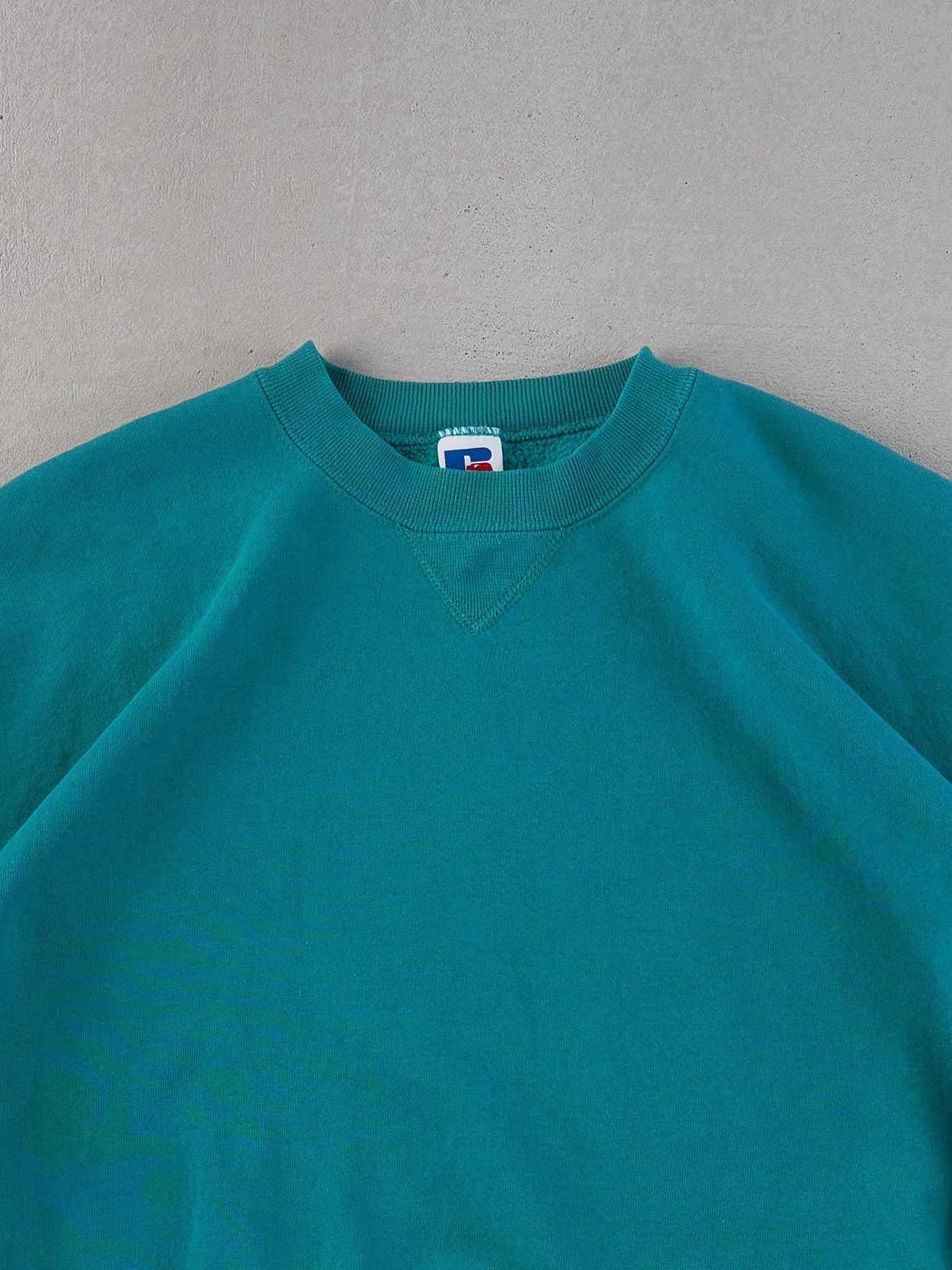 Vintage 90s Teal Russell Athletics Blank Crewneck (L)