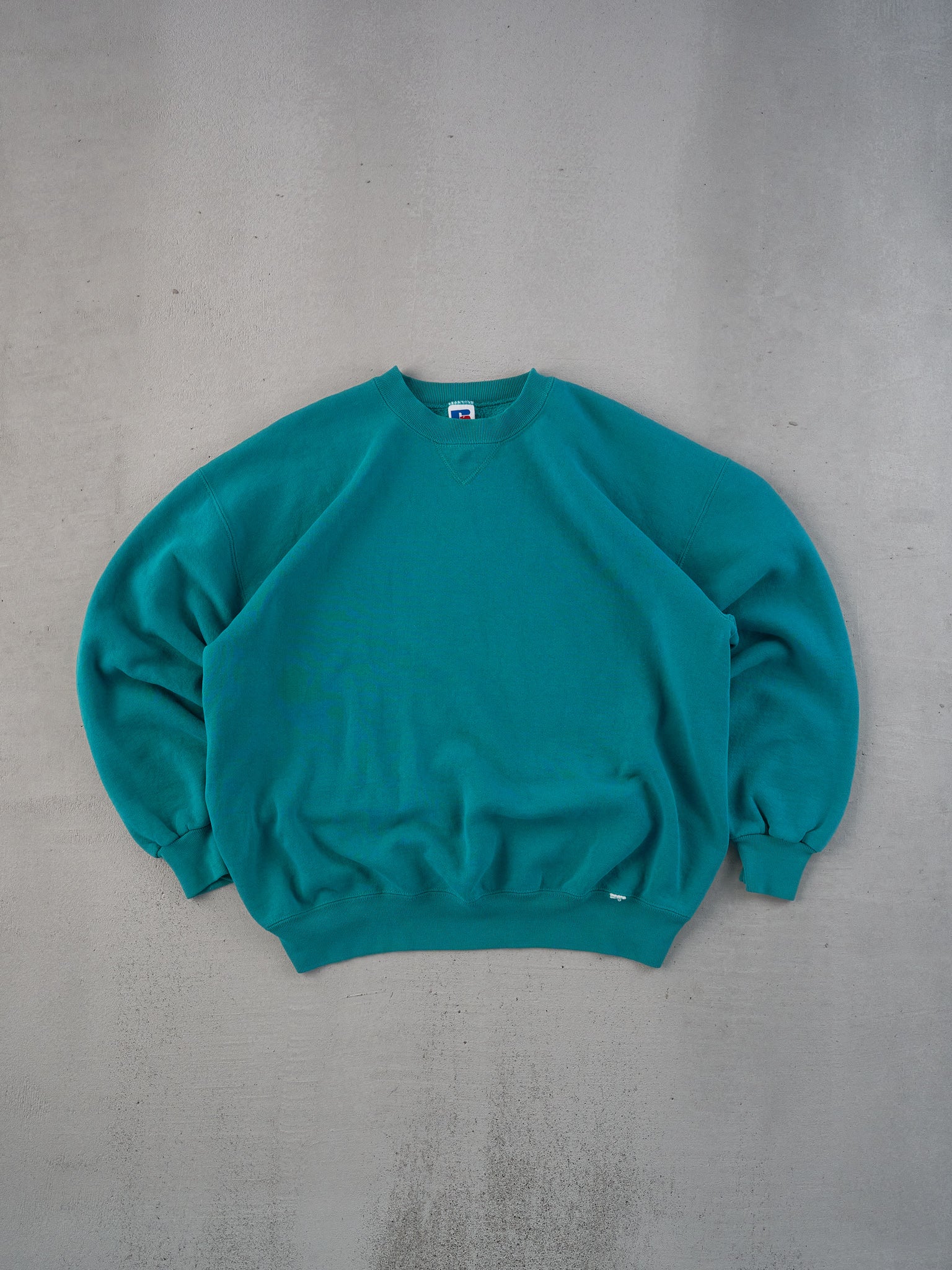 Vintage 90s Teal Russell Athletics Blank Crewneck (L)