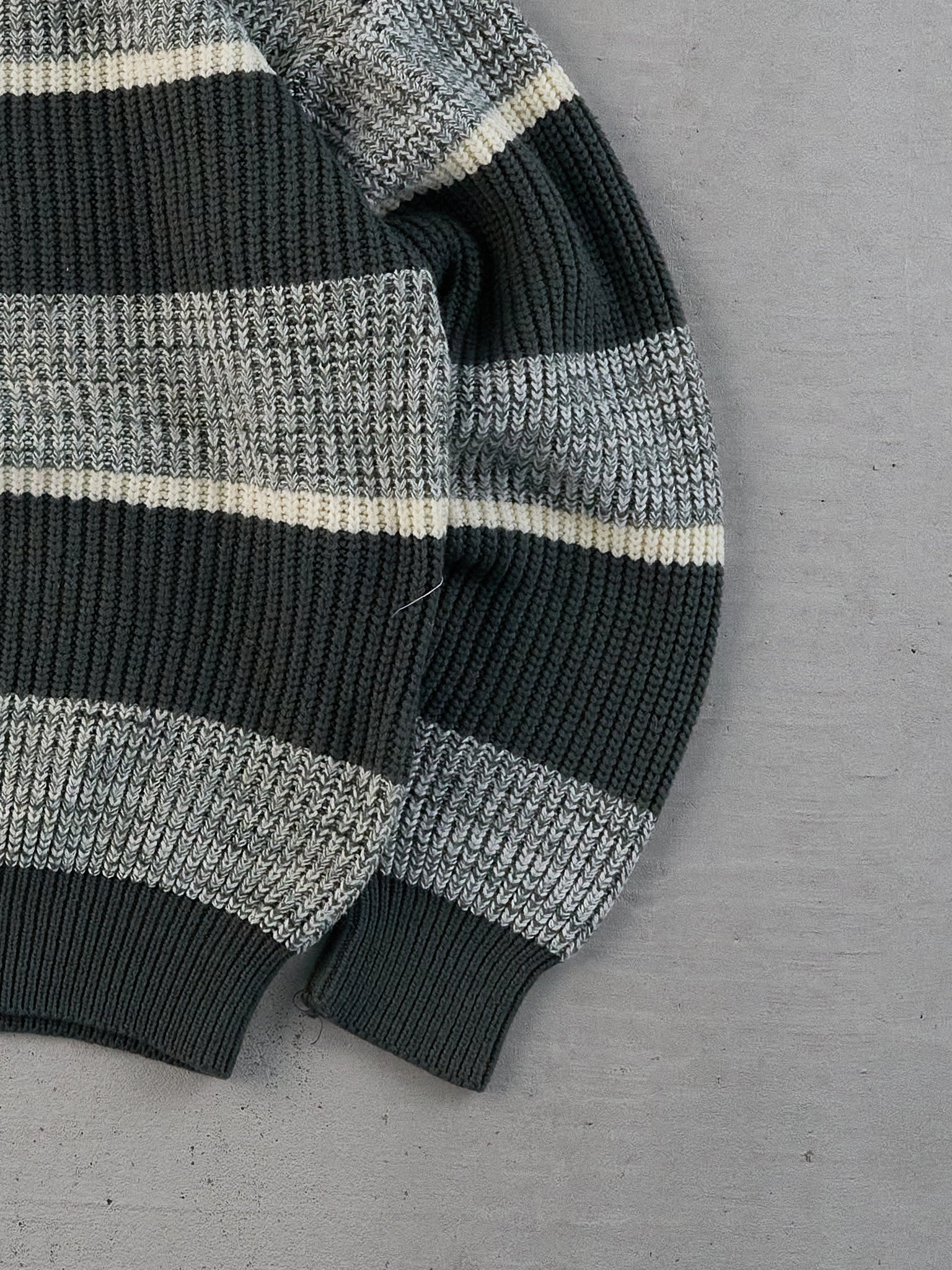 Vintage 80s Grey Striped High Sierra Knit Sweater (M)