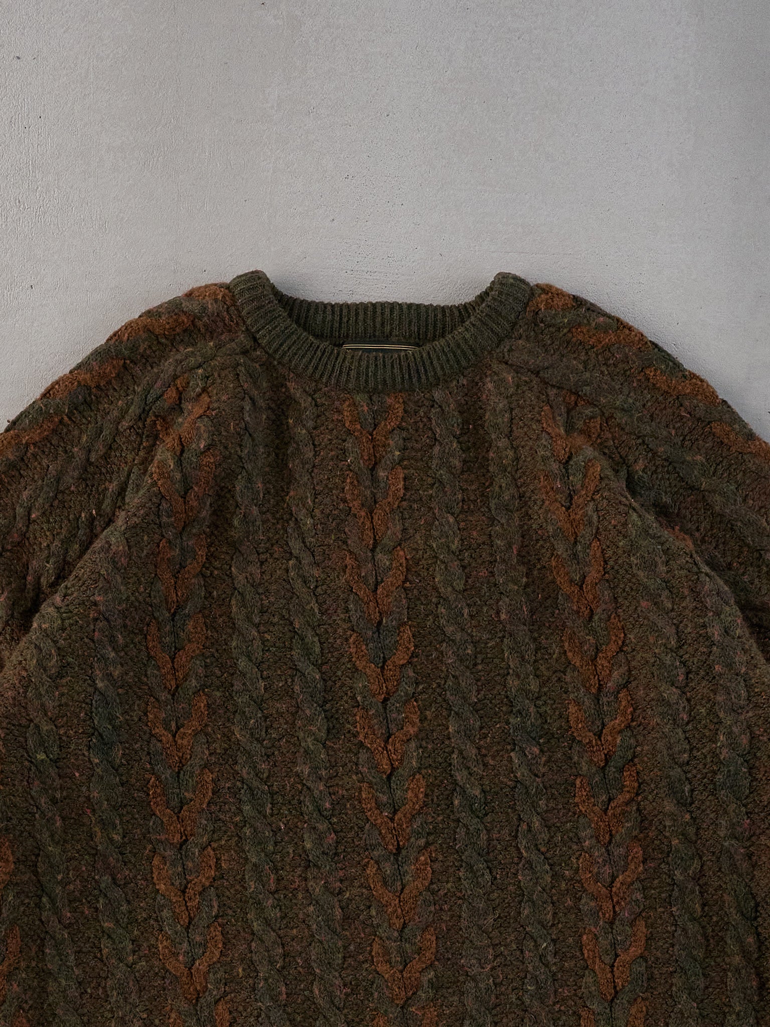 Vintage 80s Brown Croft And Barrow Patterned Knit Sweater (L)